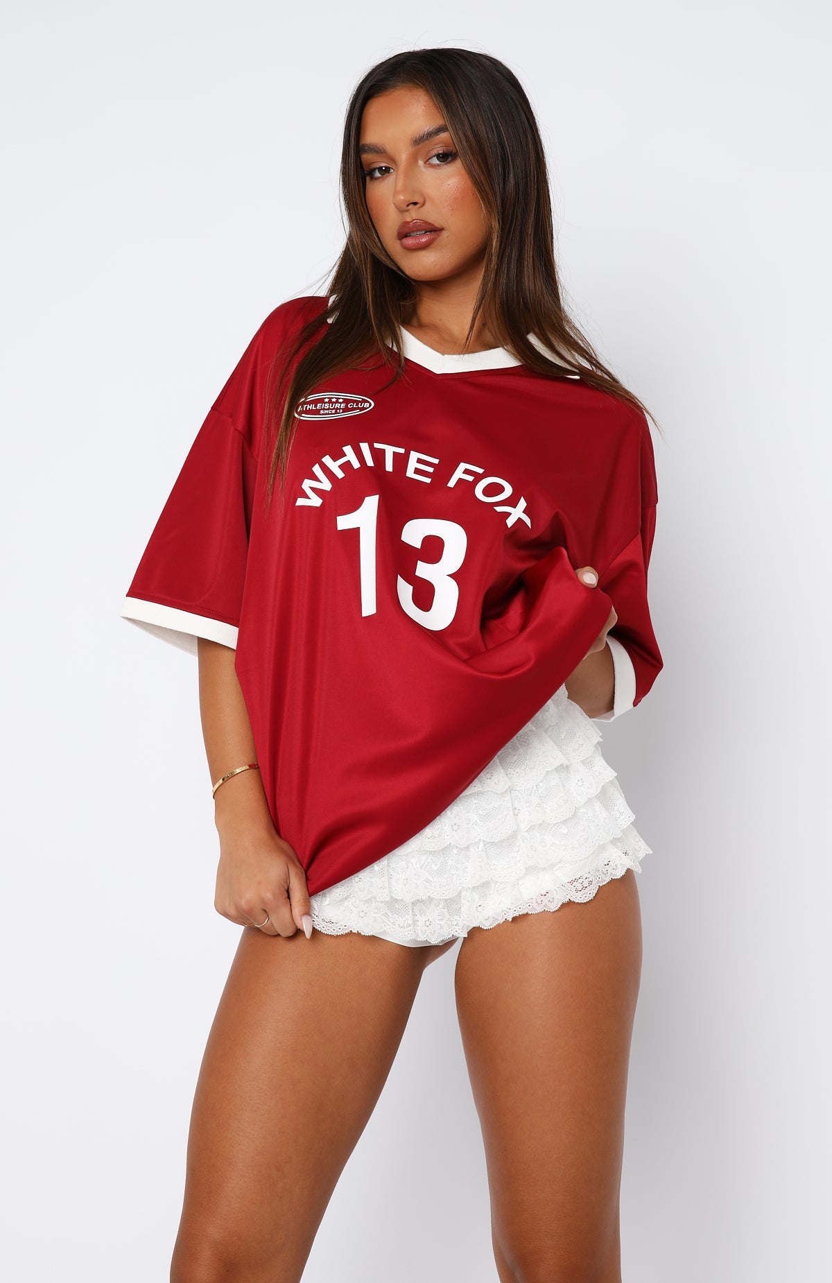 Take The Chance Oversized Jersey CherryXS/S
