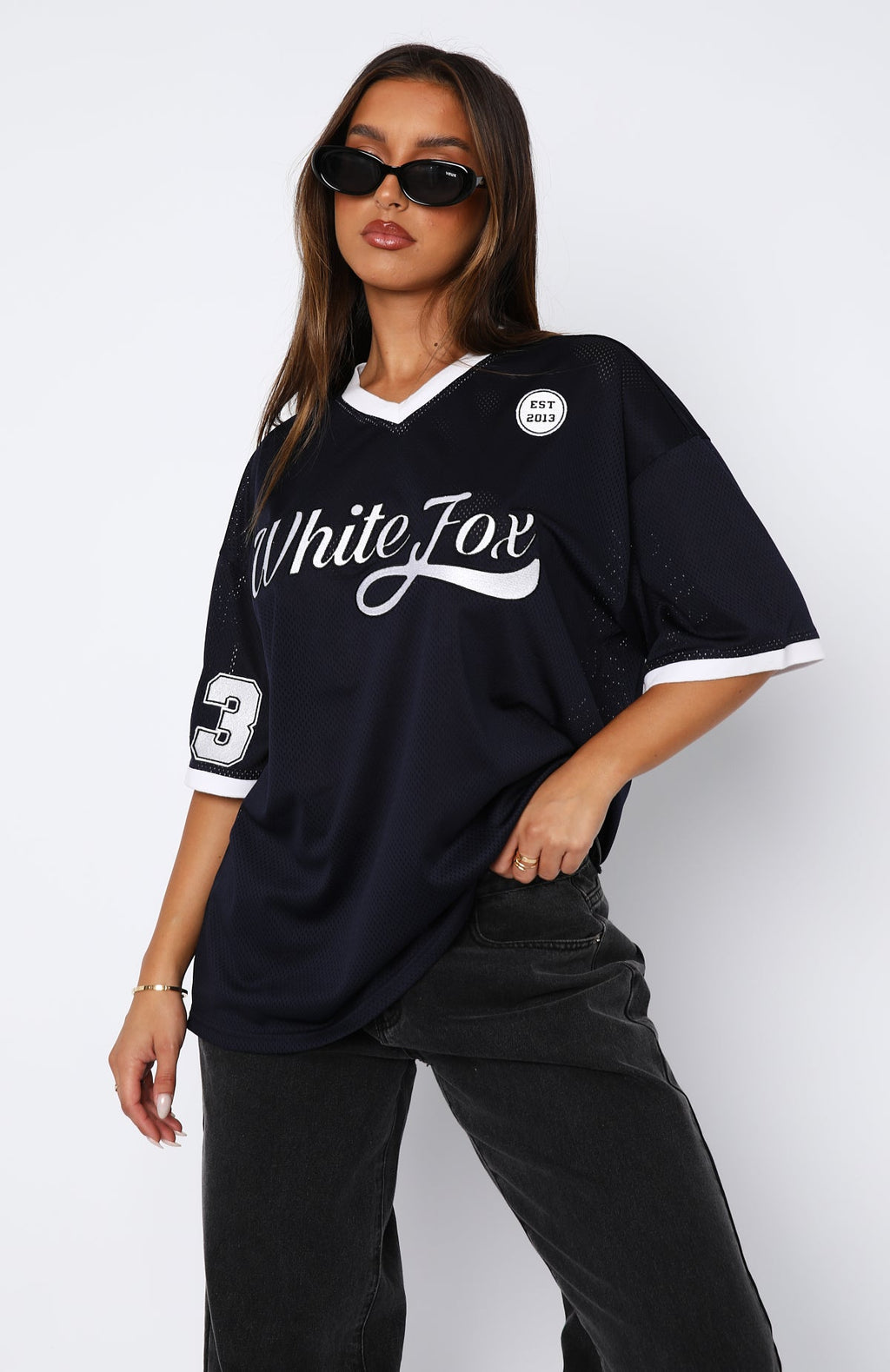 Hit A Home Run Oversized Jersey NavyXXS/XS