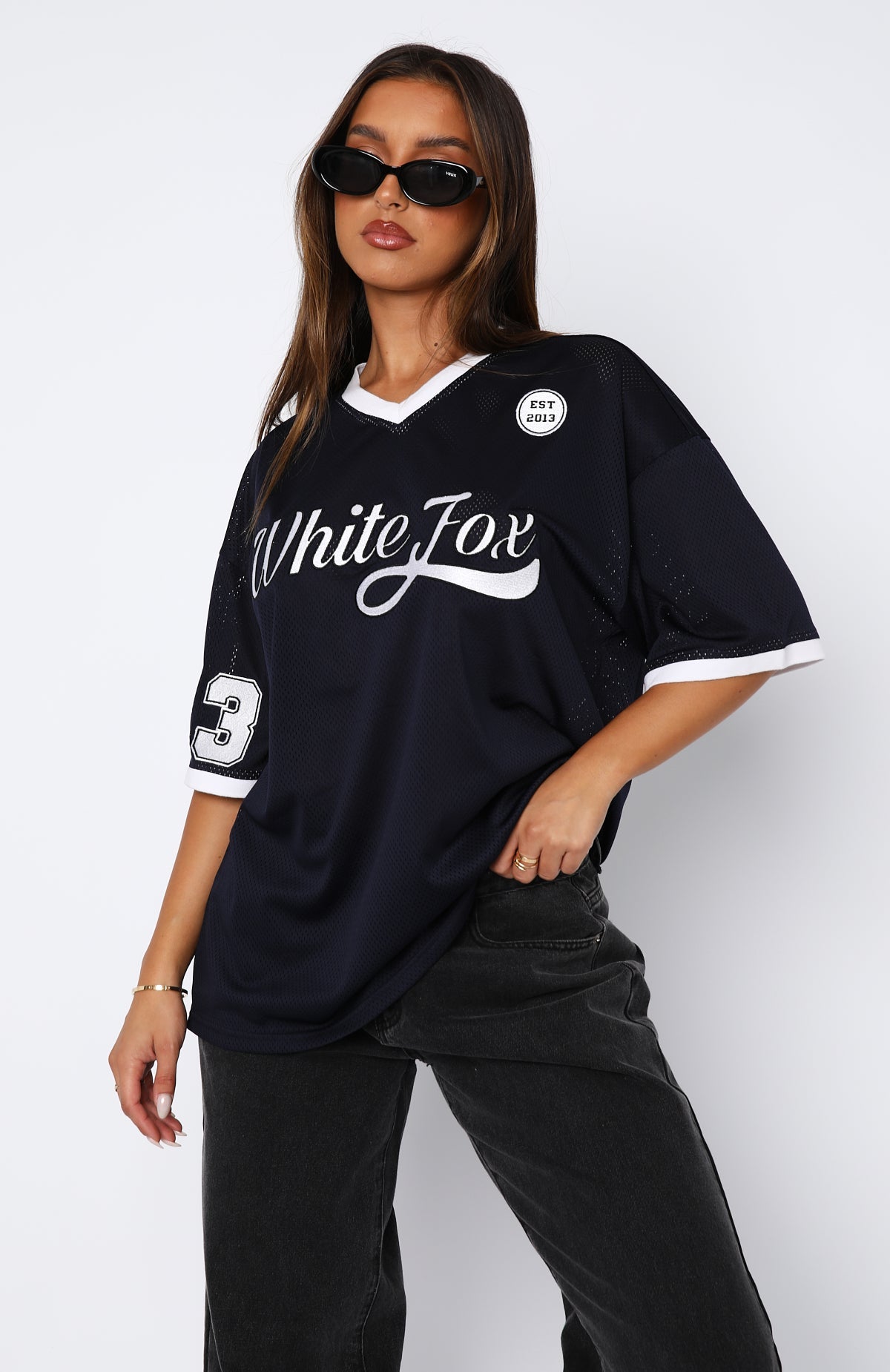 Hit A Home Run Oversized Jersey NavyXXS/XS