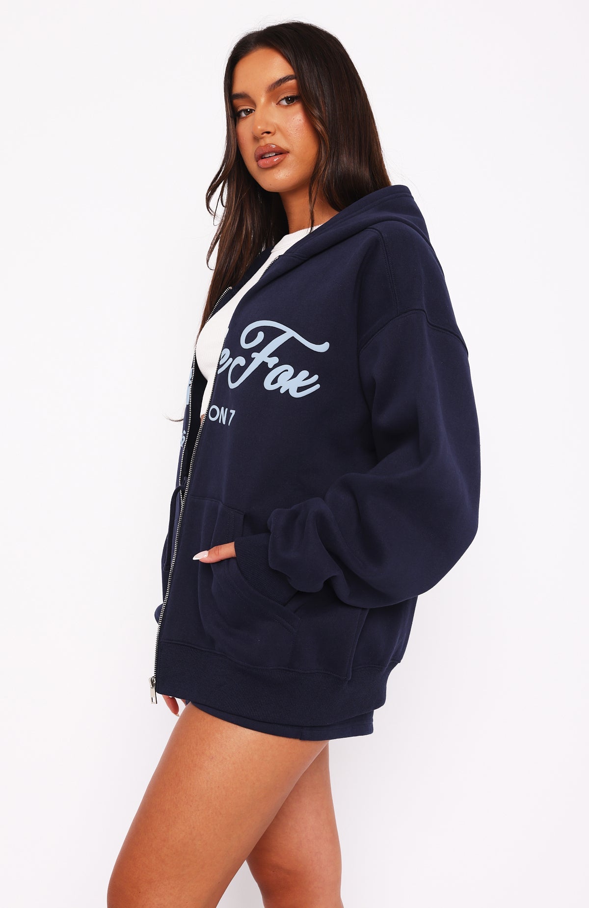 Season 7 Zip Front Hoodie Deep SeaM/L