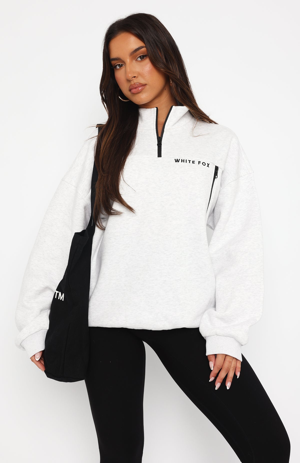 Where Did You Go Zip Front Sweater Grey MarleXS/S