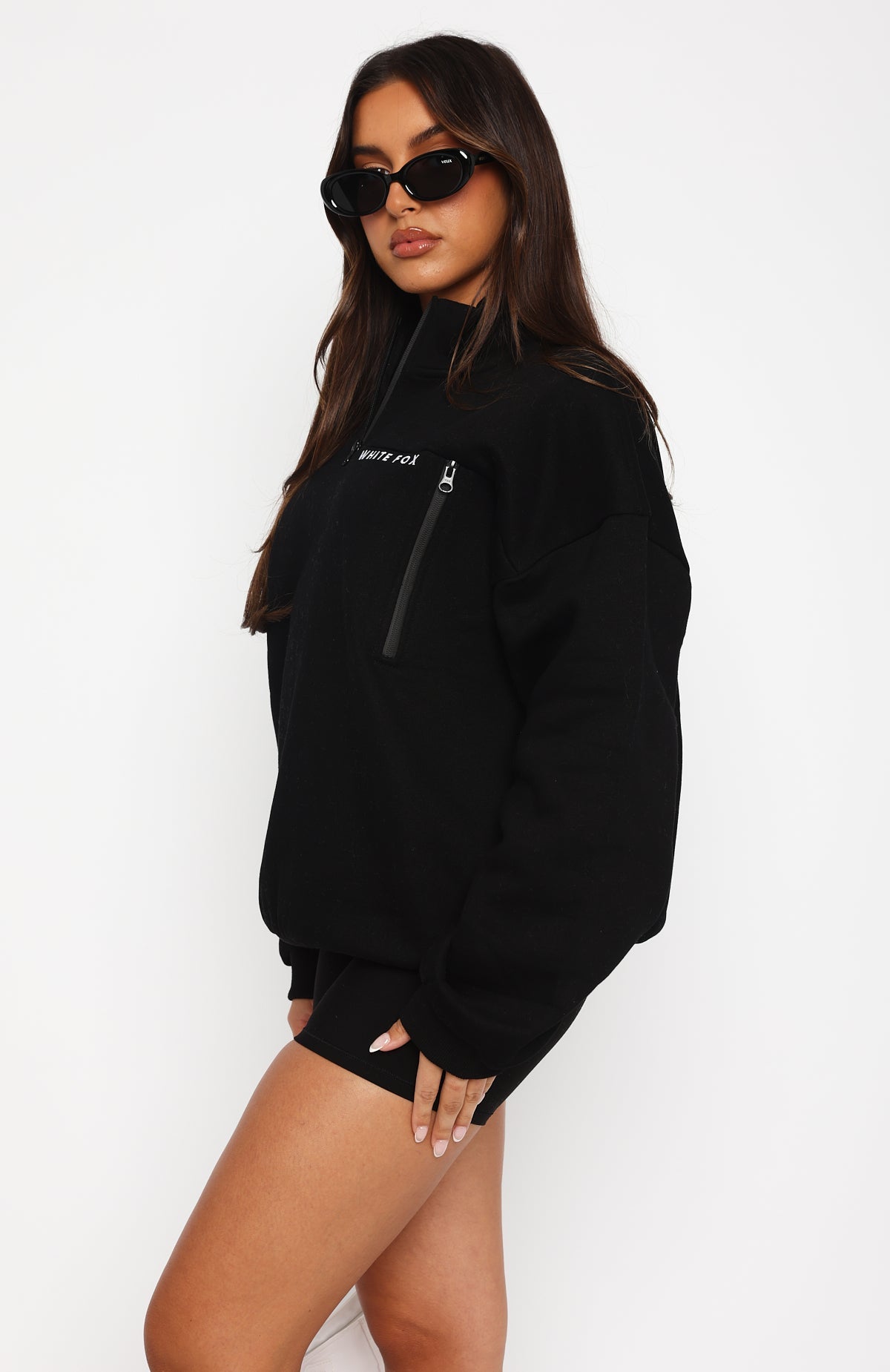Where Did You Go Zip Front Sweater BlackS/M