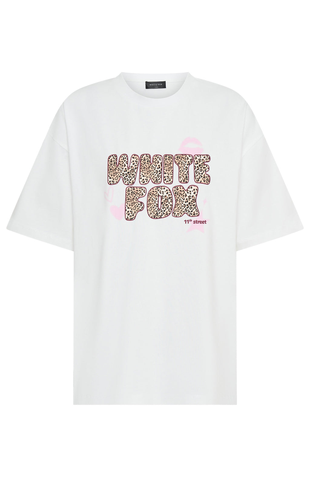 11th Street She's So Lucky Oversized Tee Leopard SpliceM/L