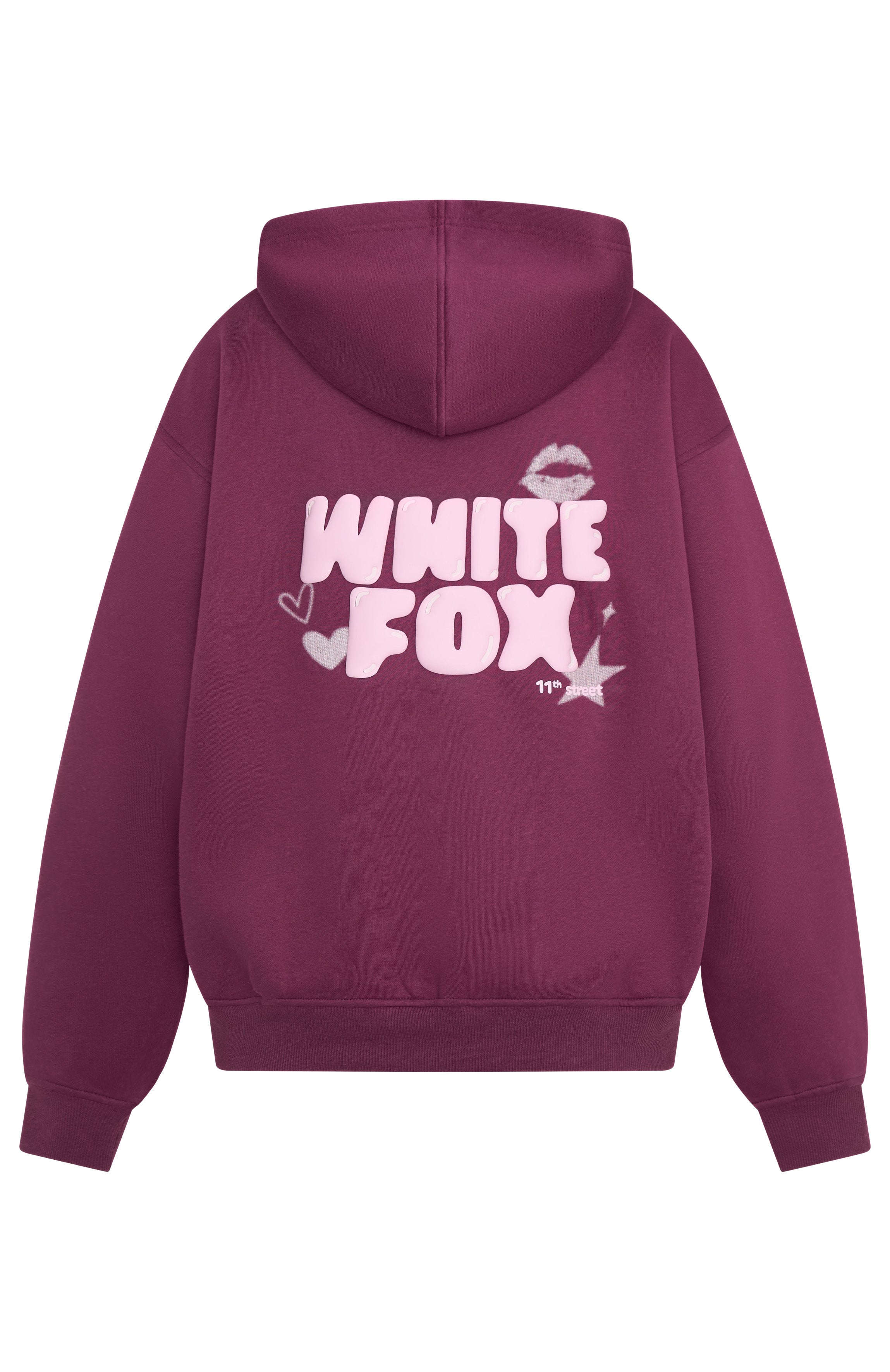 11th Street Sweet Kisses Oversized Hoodie Very BerryM/L