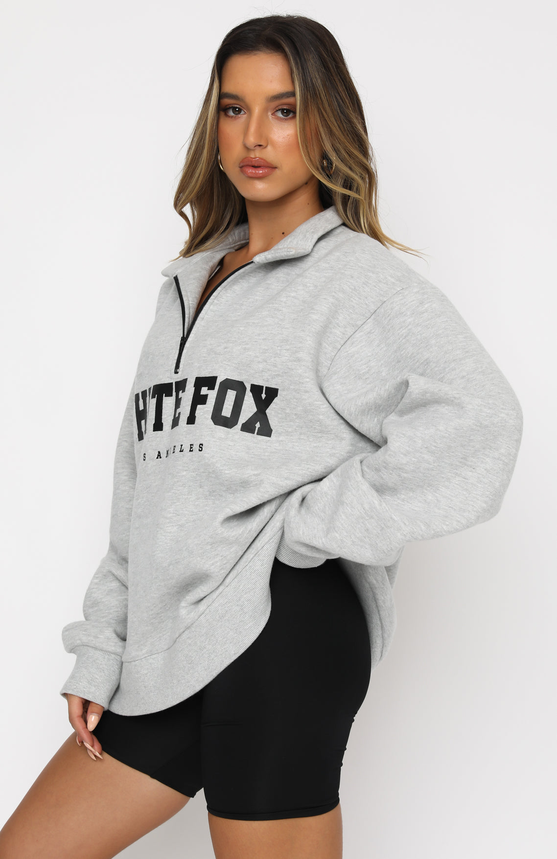 High Standard Zip Front Sweater Grey MarleM/L