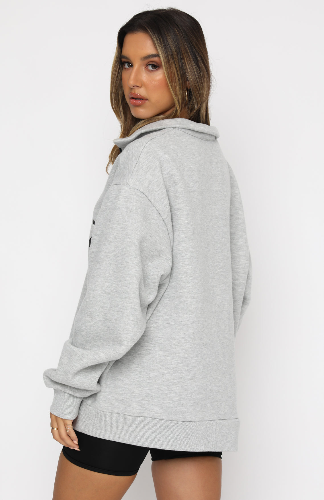 High Standard Zip Front Sweater Grey MarleL/XL