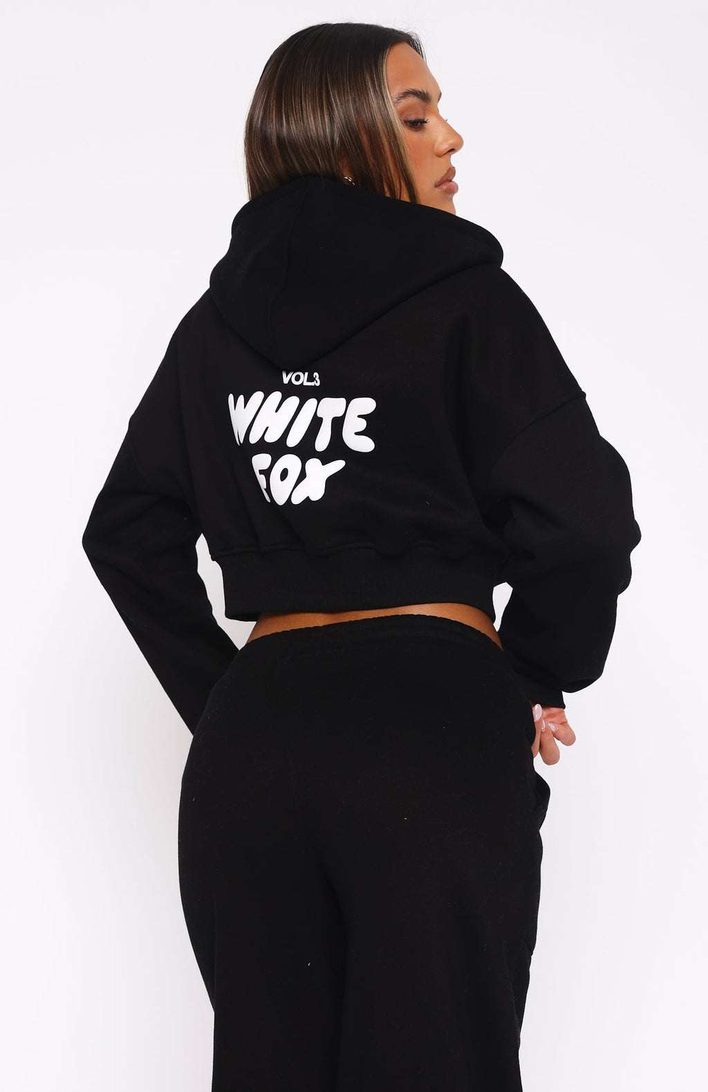 Offstage Cropped Zip Hoodie MonochromeM/L