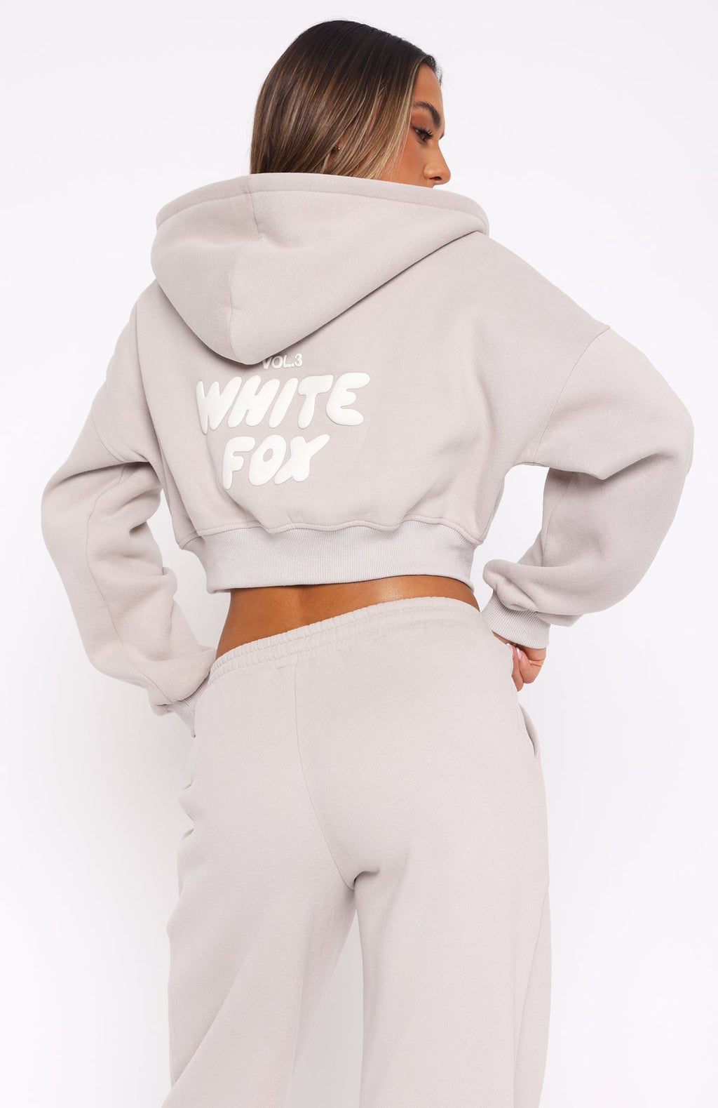 Offstage Cropped Zip Hoodie MoonL/XL
