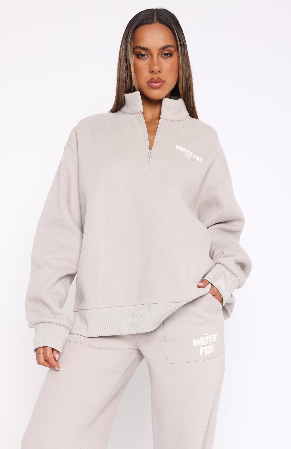 Offstage Zip Front Sweater MoonM/L