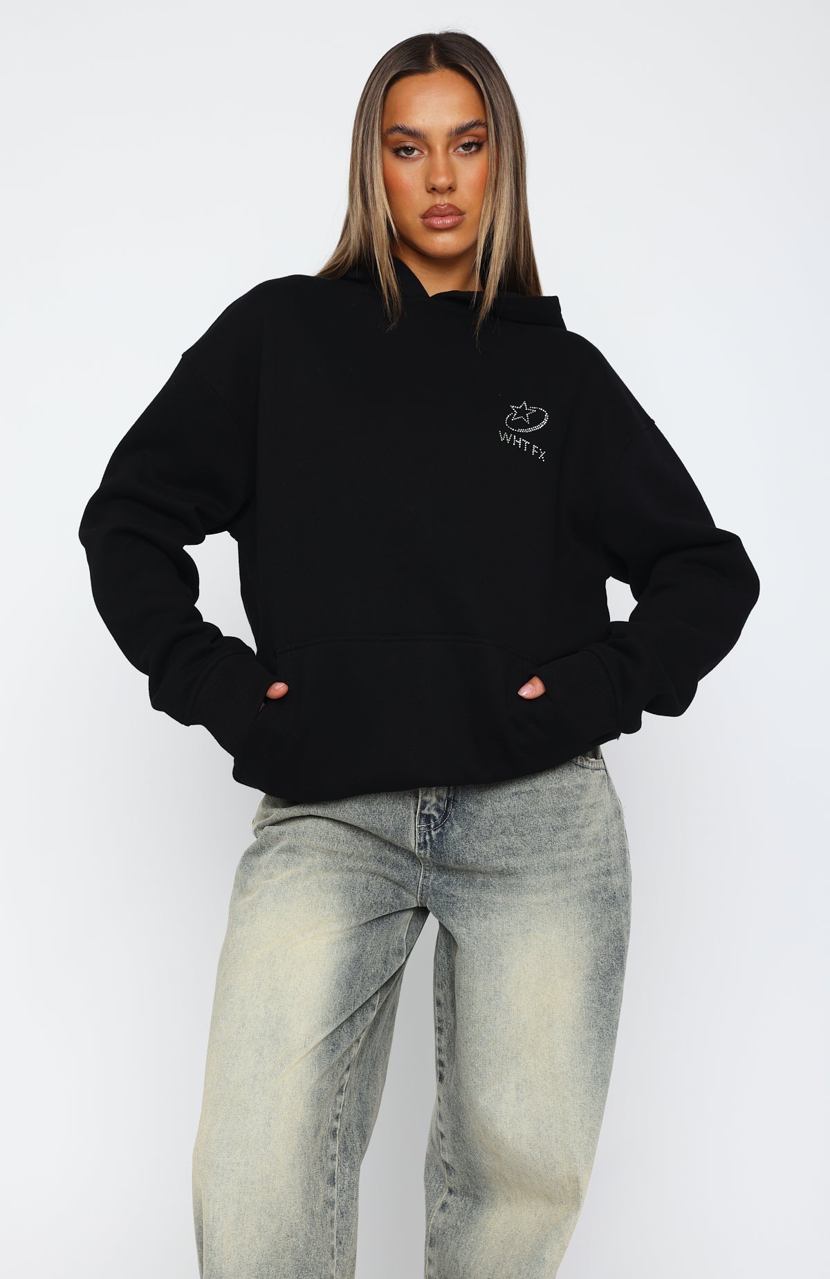 Always Shining Oversized Hoodie BlackXS/S
