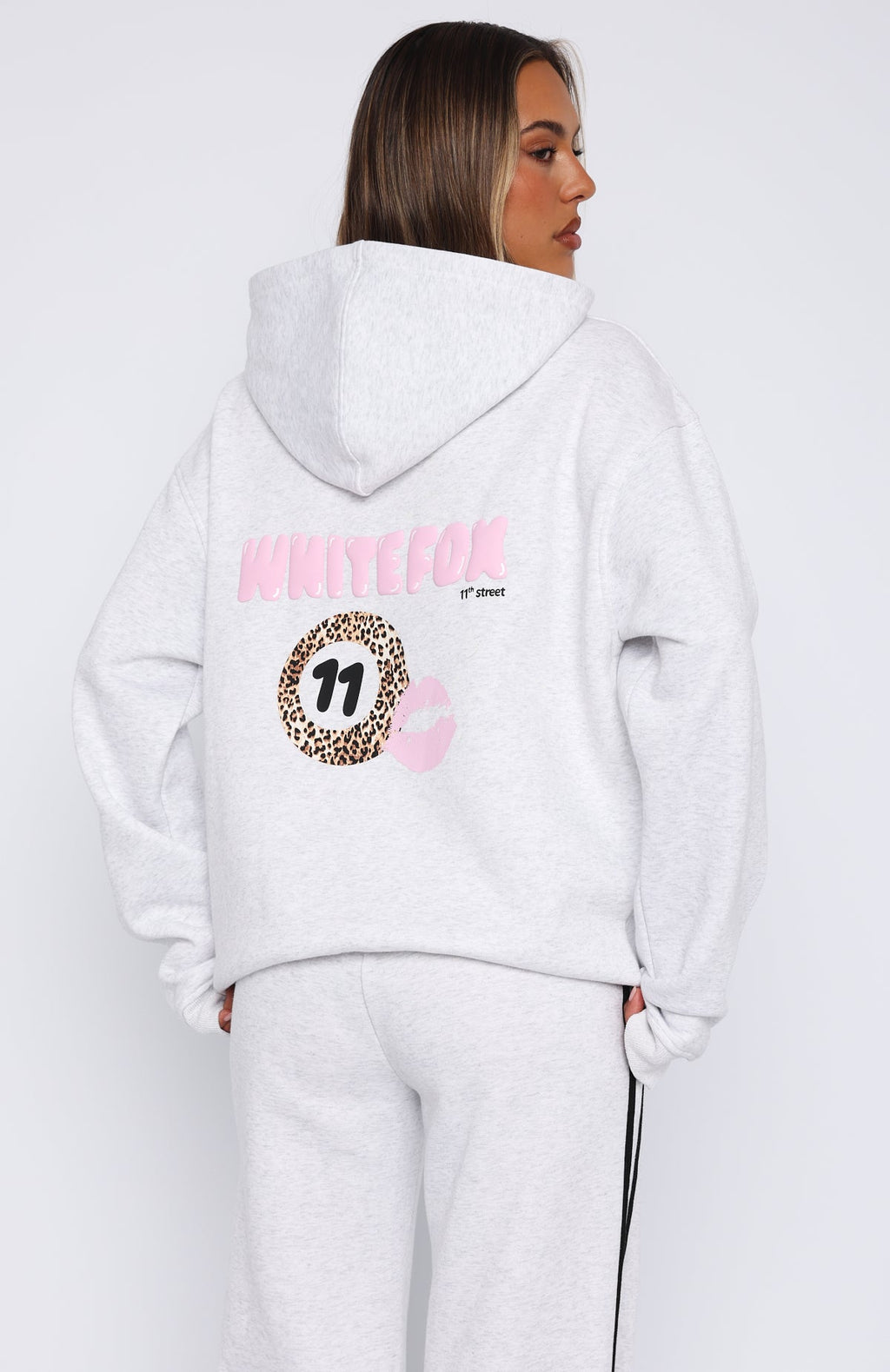 11th Street She's So Lucky Oversized Hoodie Leopard SpliceS/M