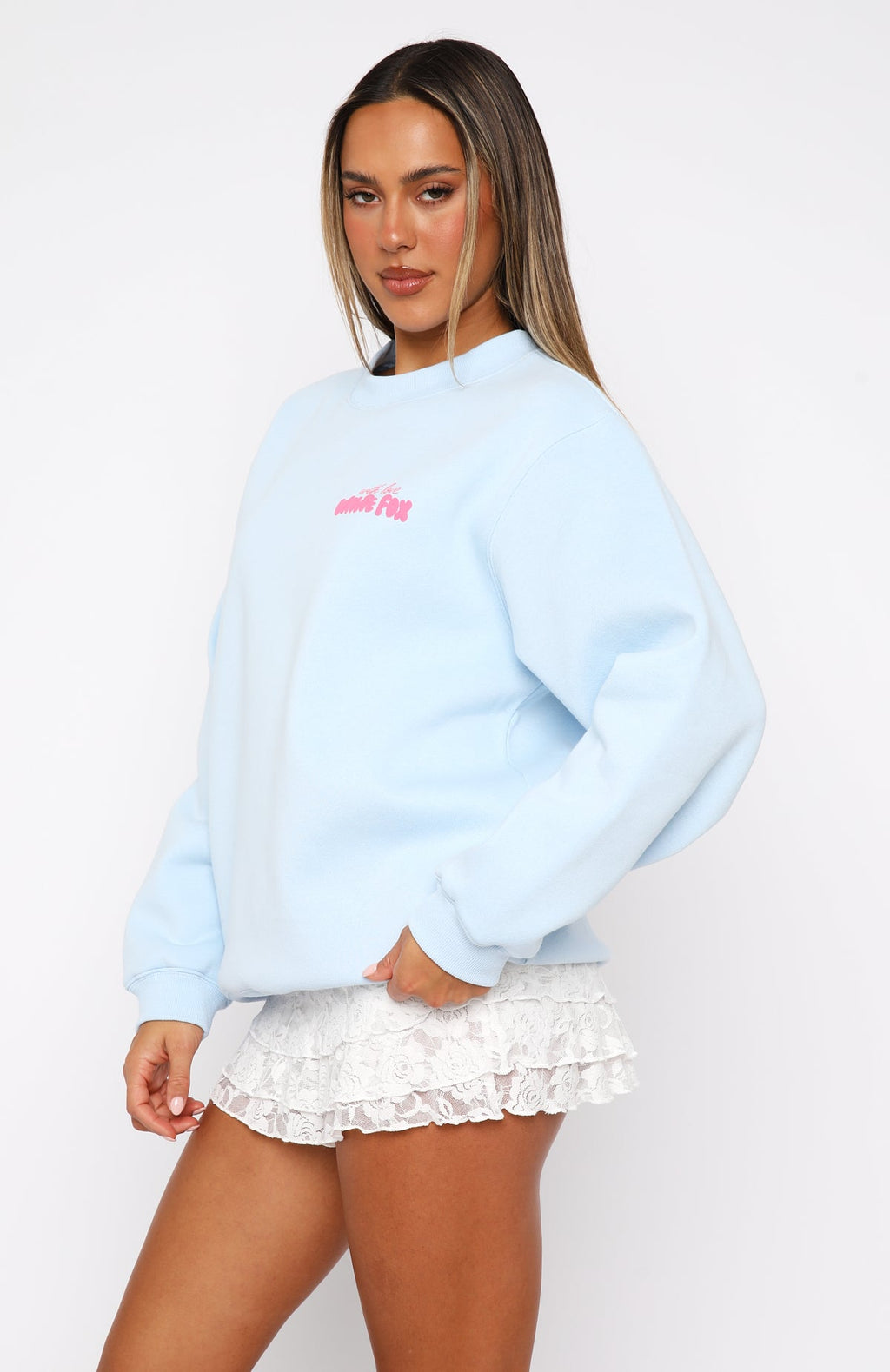 With Love \u0026 Romance Oversized Sweater Baby BlueXS/S