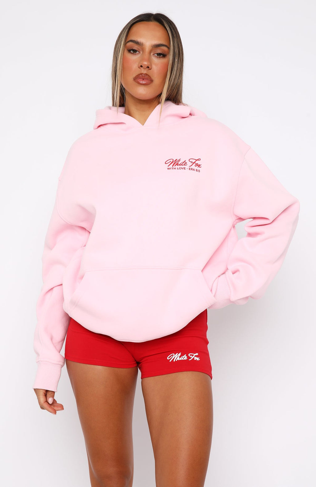 With Love \u0026 Kisses Oversized Hoodie Baby PinkS/M