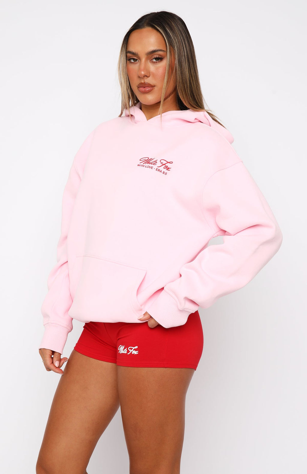 With Love \u0026 Kisses Oversized Hoodie Baby PinkM/L