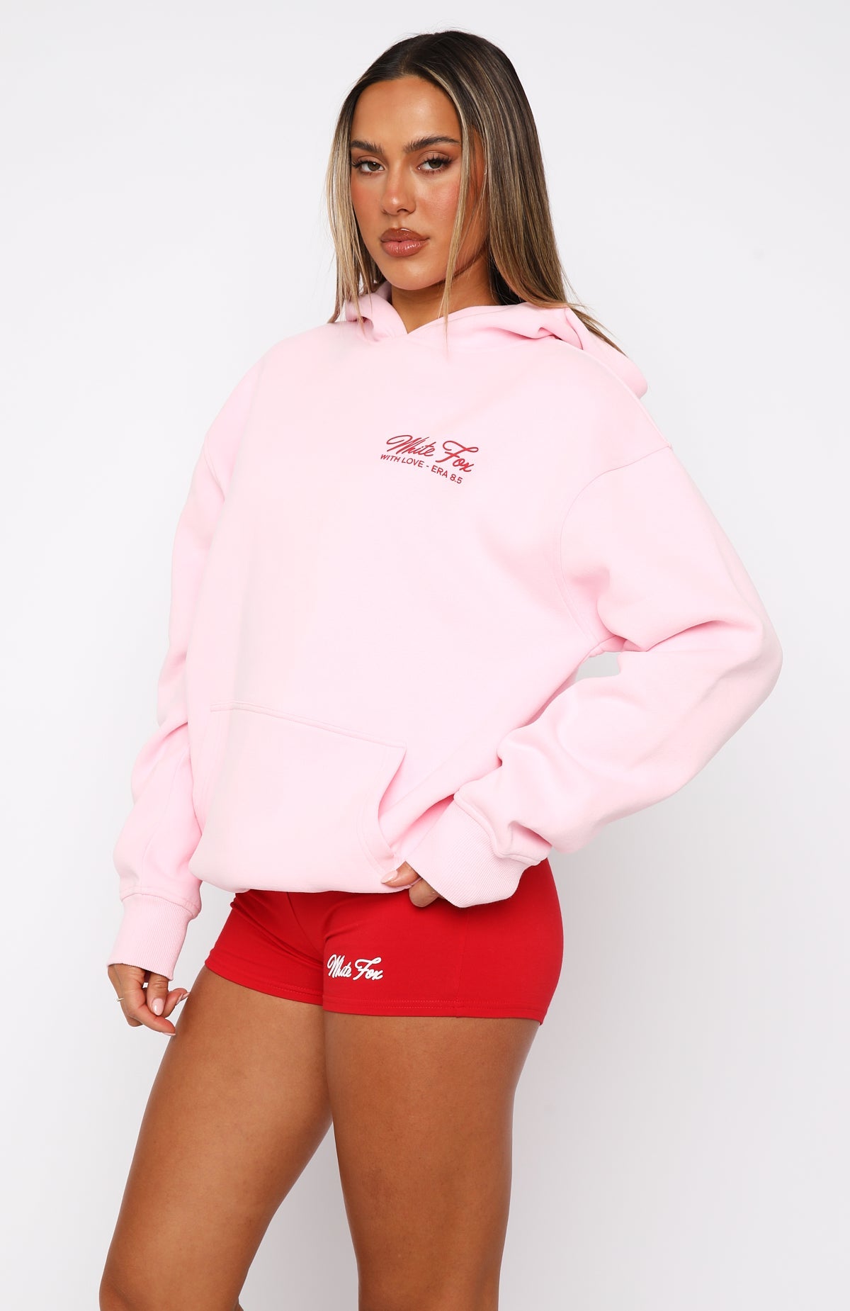 With Love \u0026 Kisses Oversized Hoodie Baby PinkM/L