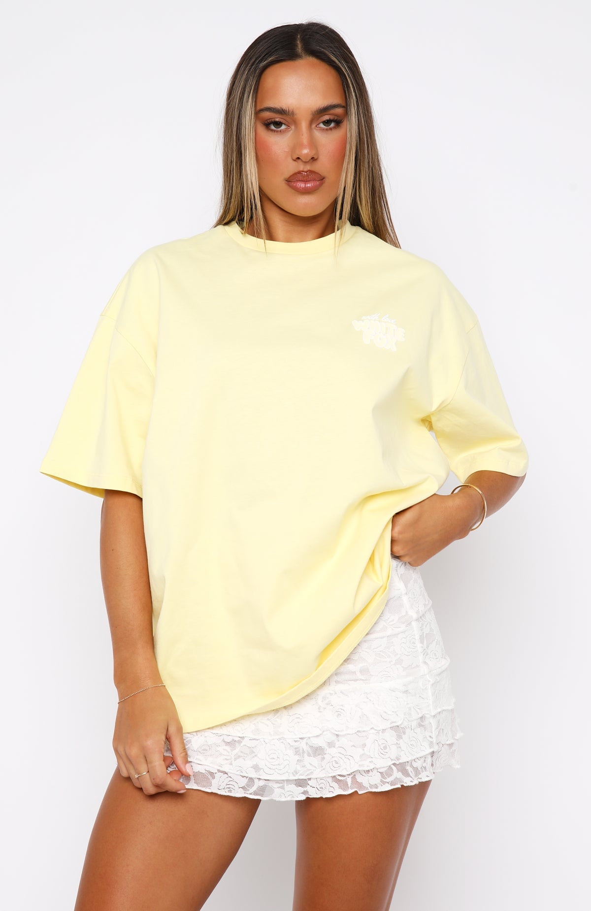 With Love Always Oversized Tee LemonXXS/XS