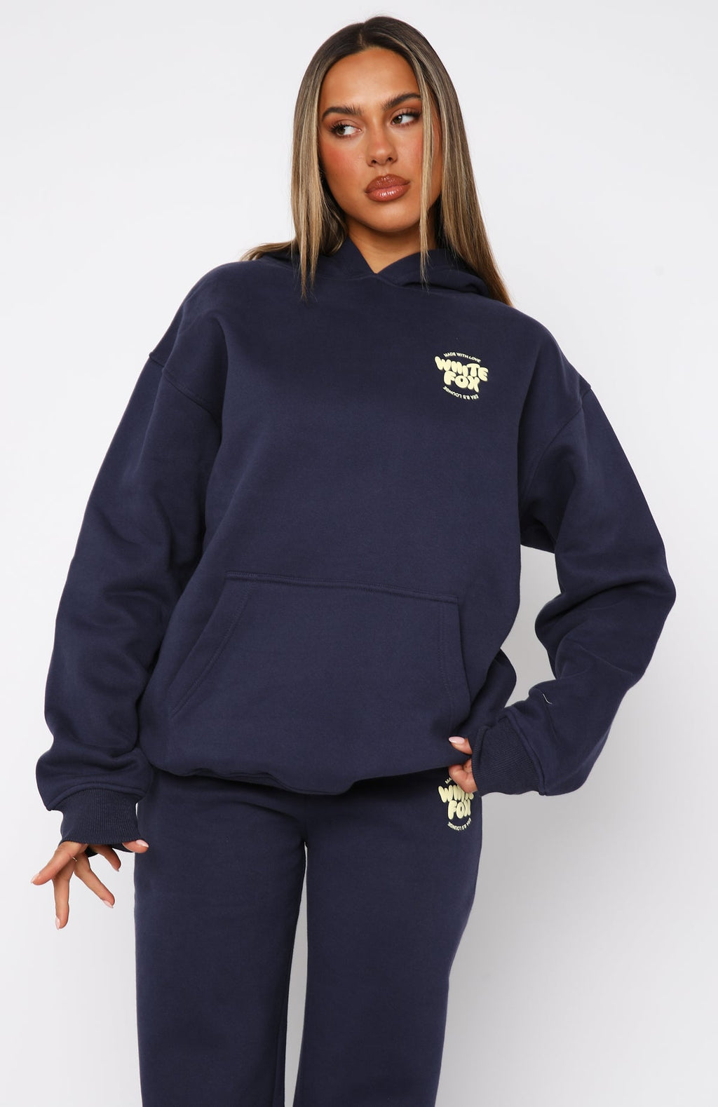 With Love For You Oversized Hoodie NavyXXS/XS