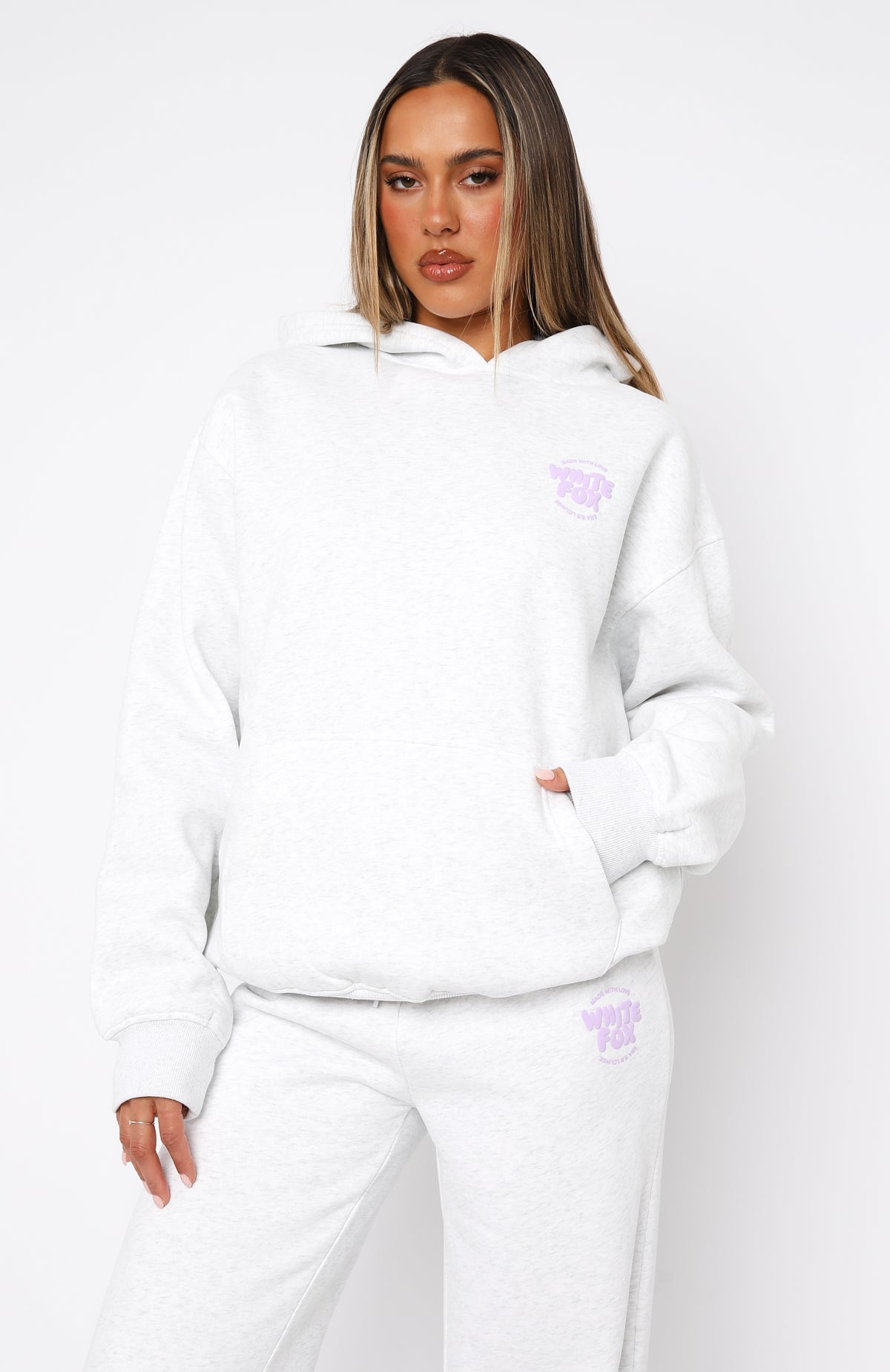 With Love For You Oversized Hoodie Grey MarleXXS/XS