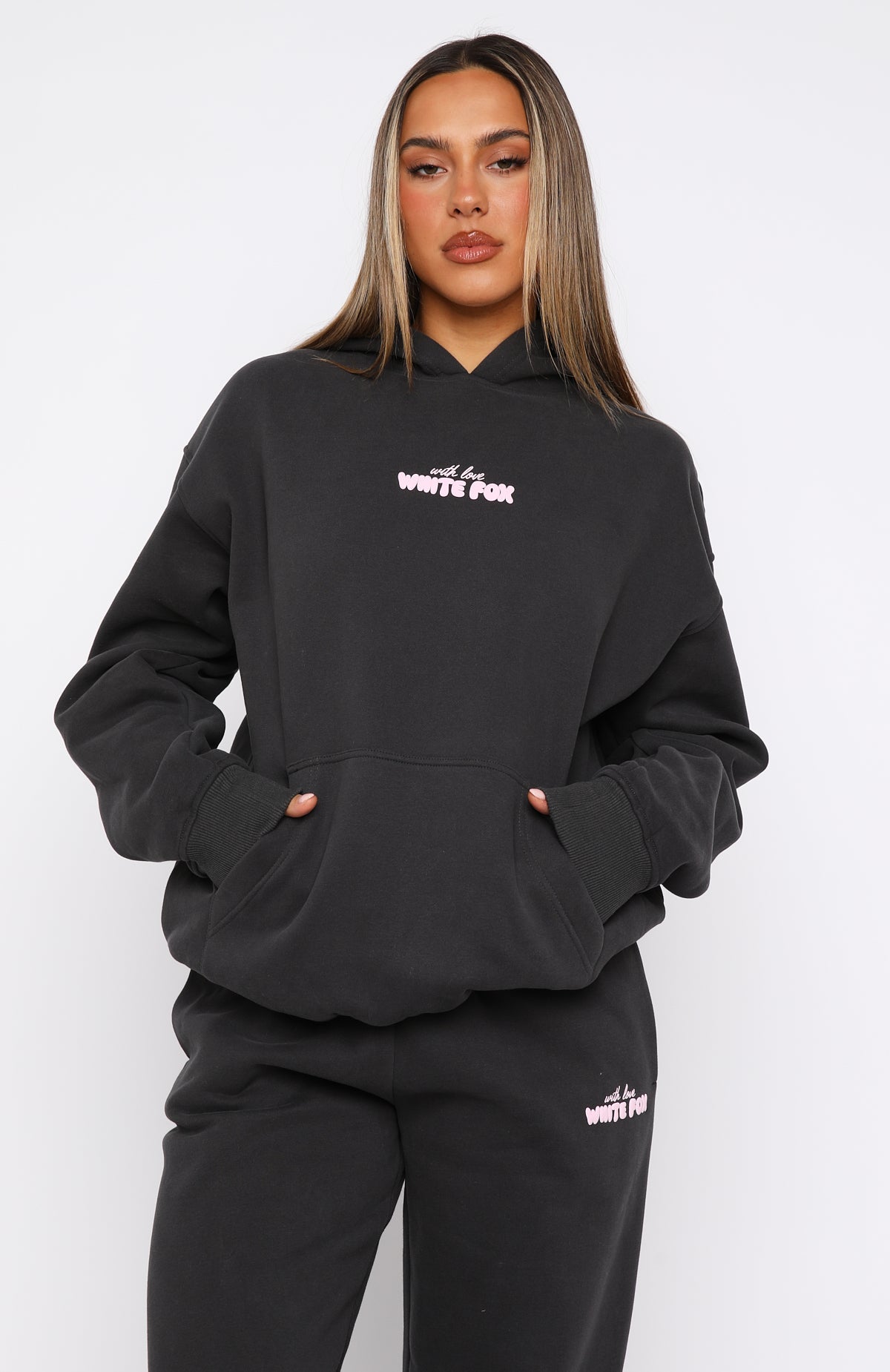 With Love In The Moment Oversized Hoodie CharcoalXXS/XS