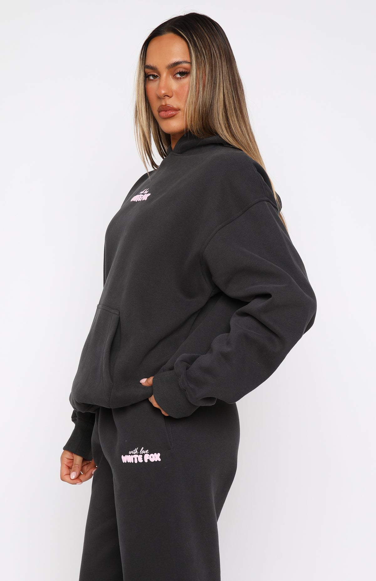 With Love In The Moment Oversized Hoodie CharcoalXS/S