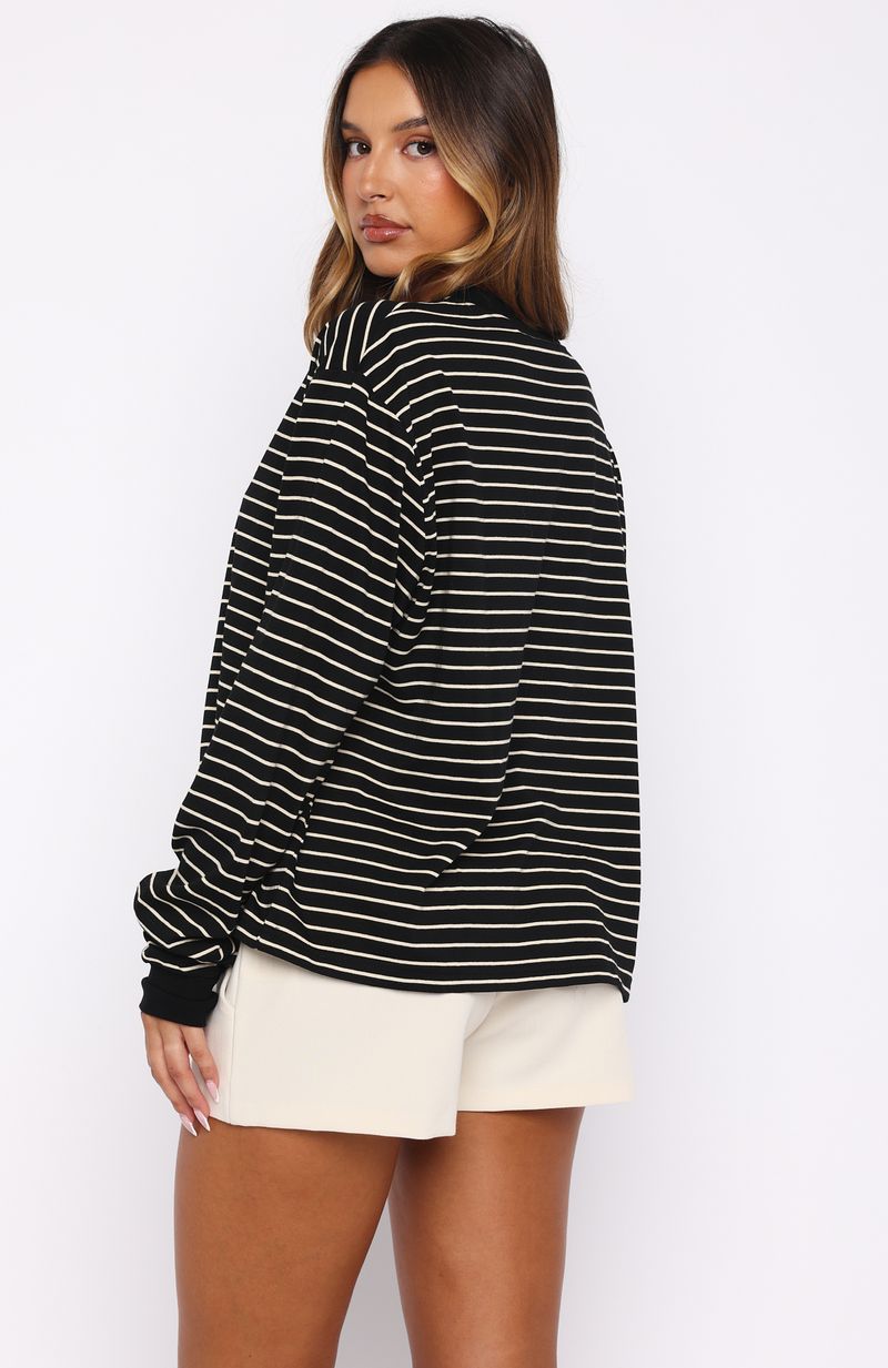 Touchdown Long Sleeve Tee Black StripeS/M