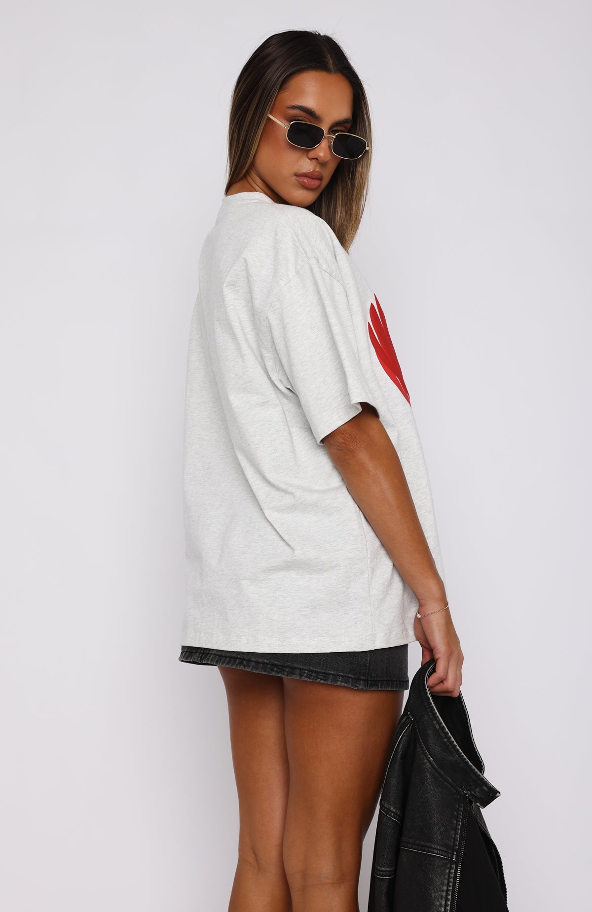 Love Burst Oversized Tee Grey MarleM/L