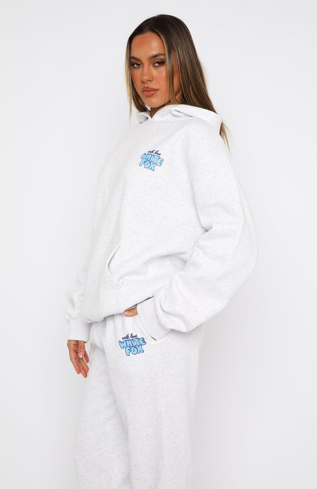 With Love Always Oversized Hoodie Grey MarleXS/S