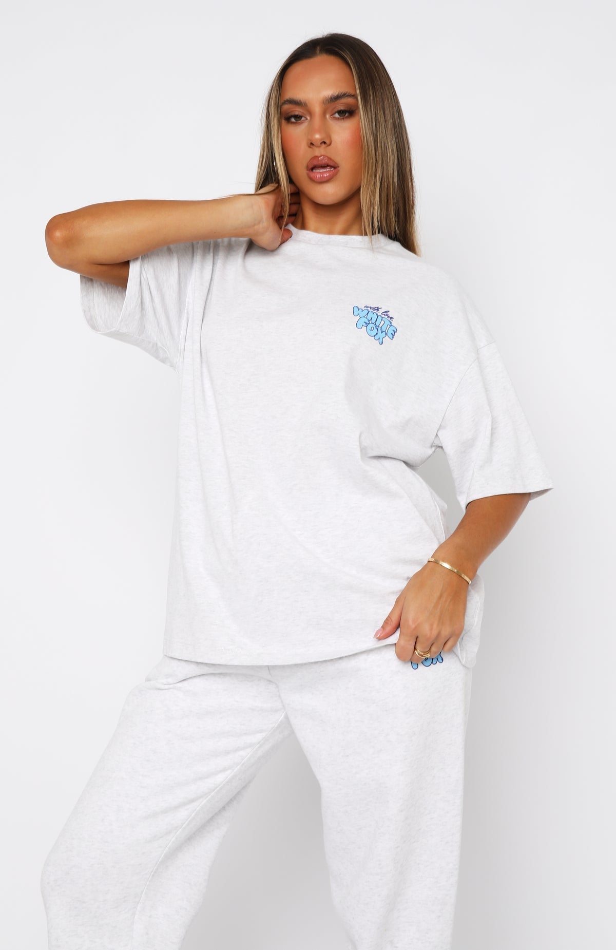 With Love Always Oversized Tee Grey MarleXXS/XS