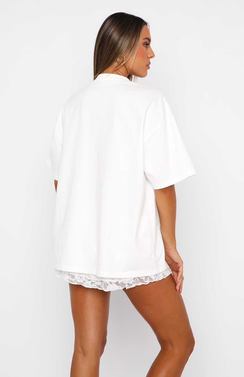With Love Forever Oversized Tee White\/PinkS/M