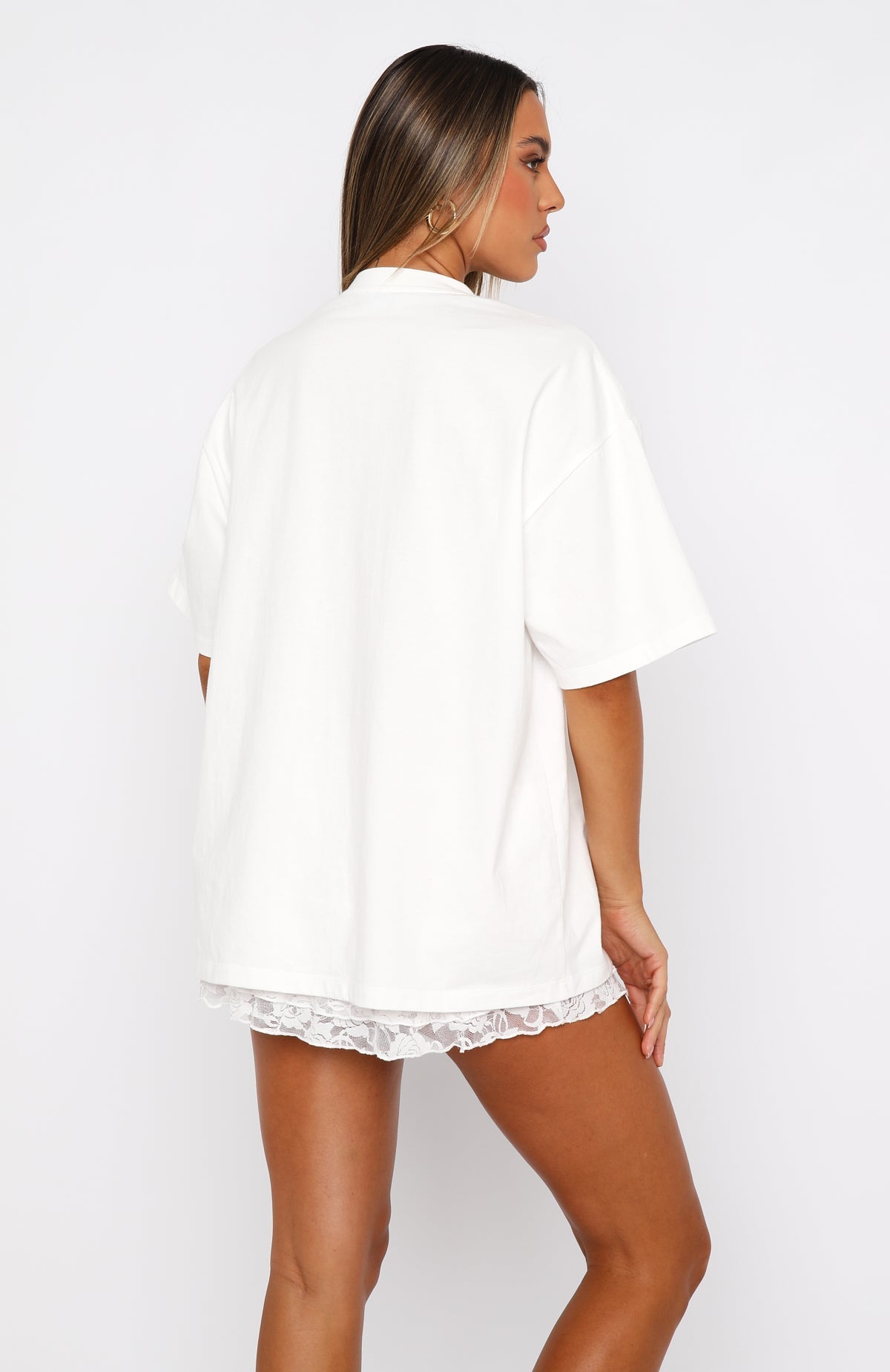 With Love Forever Oversized Tee White\/PinkS/M