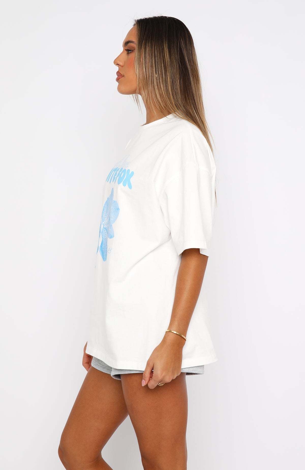 With Love Forever Oversized Tee White\/BlueXS/S