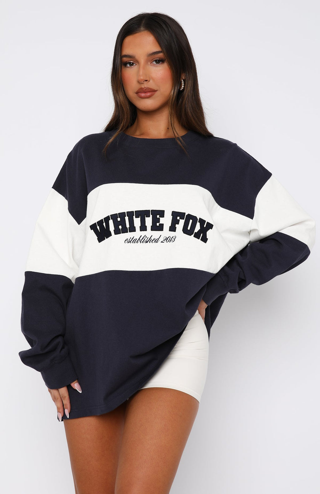 Need You More Long Sleeve Oversized Tee NavyXS/S