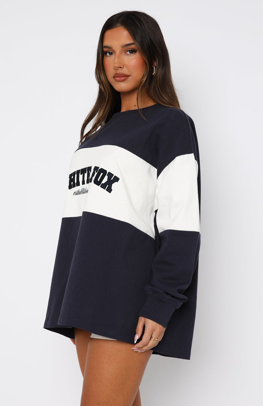 Need You More Long Sleeve Oversized Tee NavyS/M