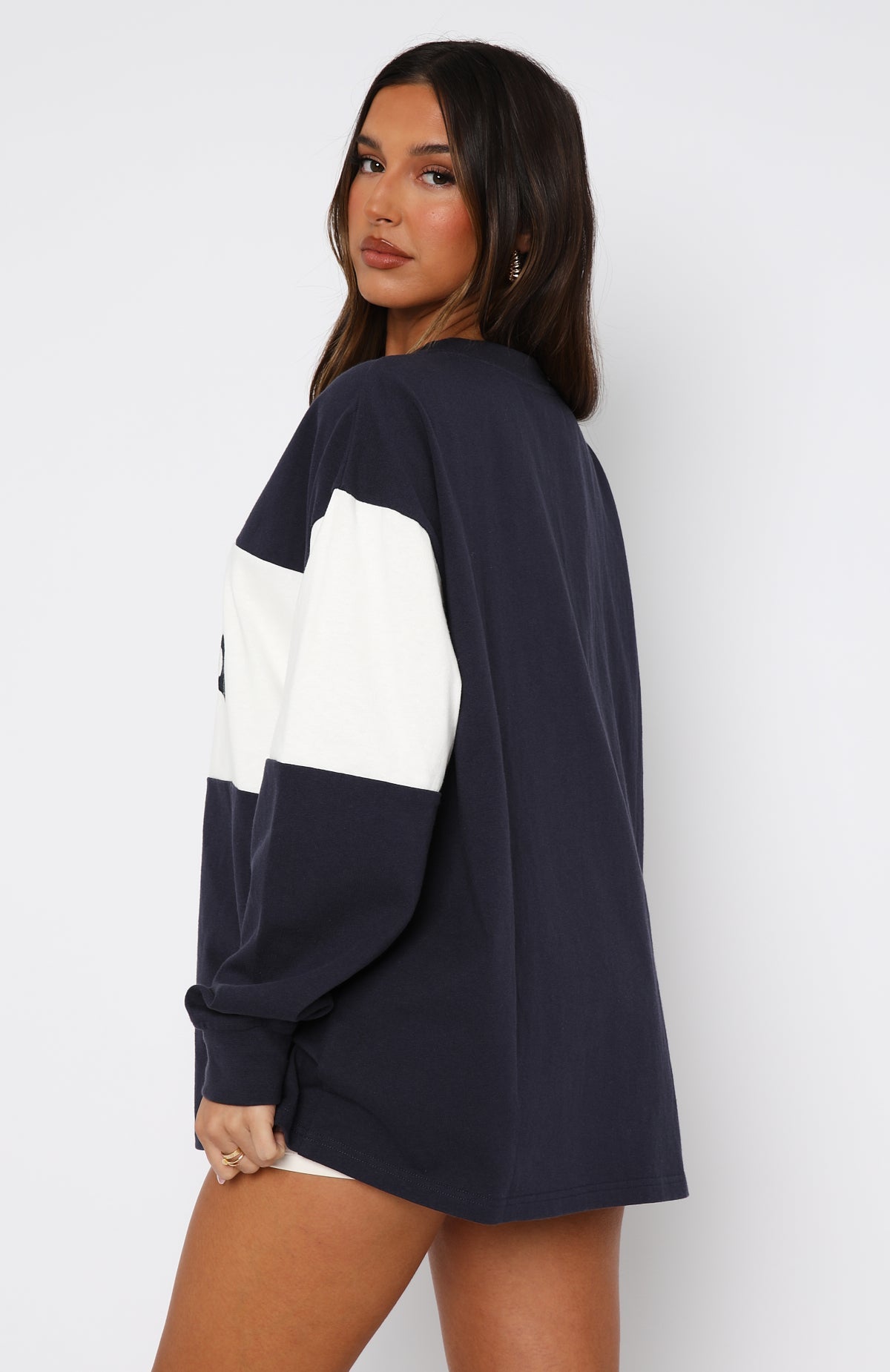 Need You More Long Sleeve Oversized Tee NavyM/L