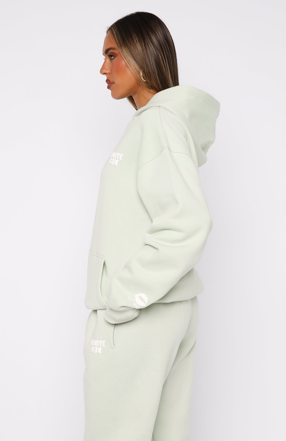 11th Street Keeping It Real Oversized Hoodie Iced MatchaXS/S