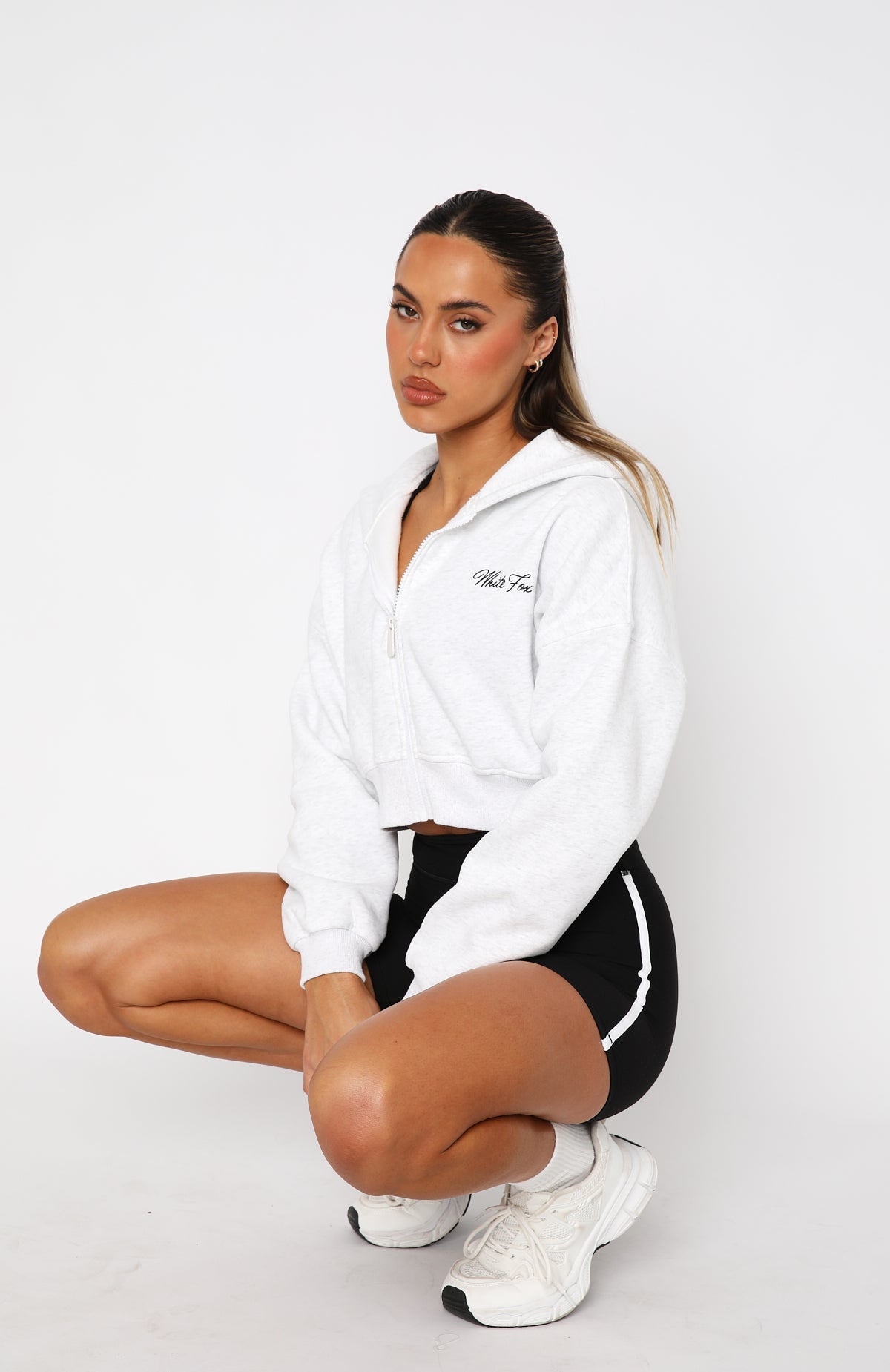 Stepping Out Cropped Hoodie Grey MarleS/M