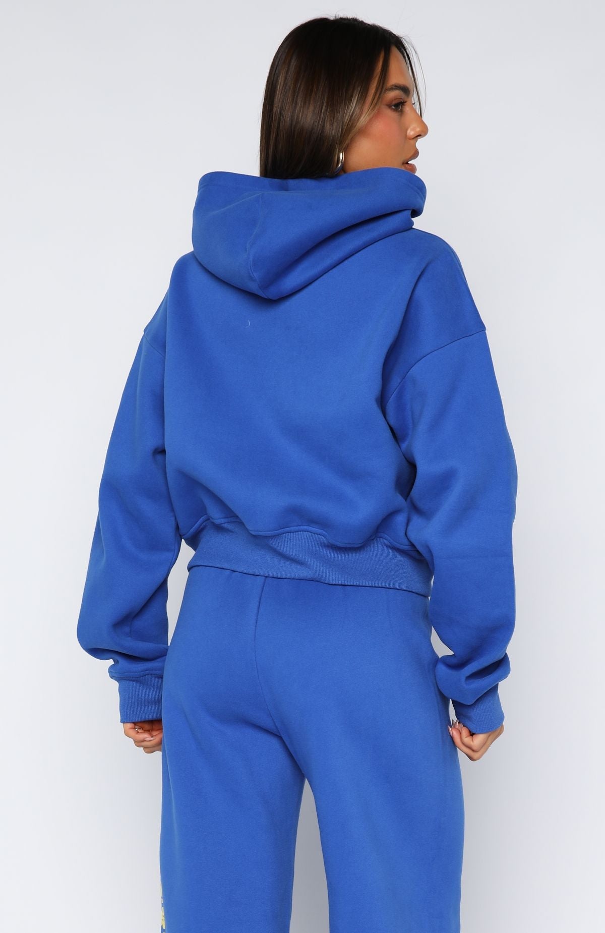 Brand New Start Boxy Zip Front Hoodie Electric BlueS/M