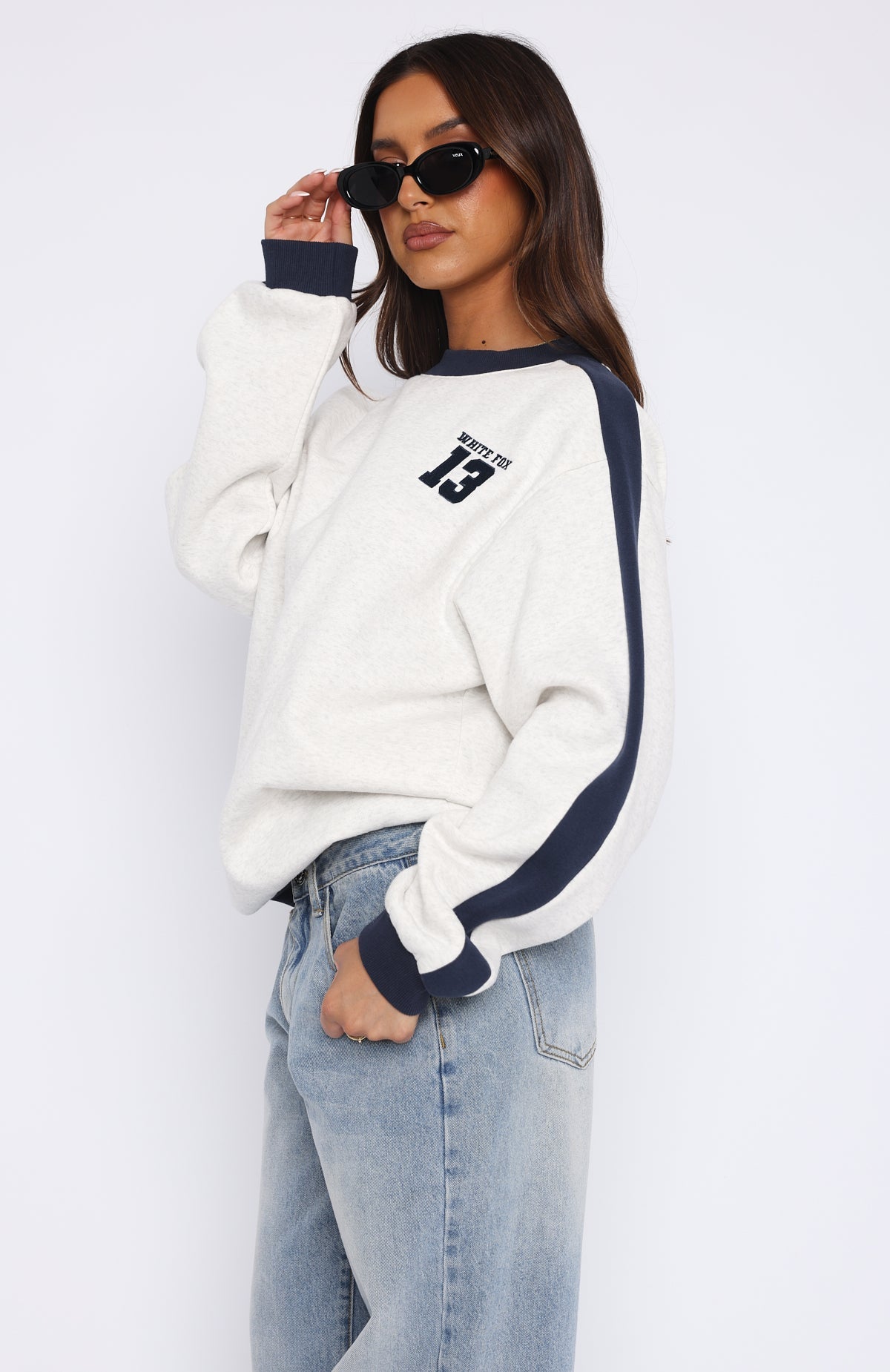 Play For It Oversized Sweater Grey MarleS/M