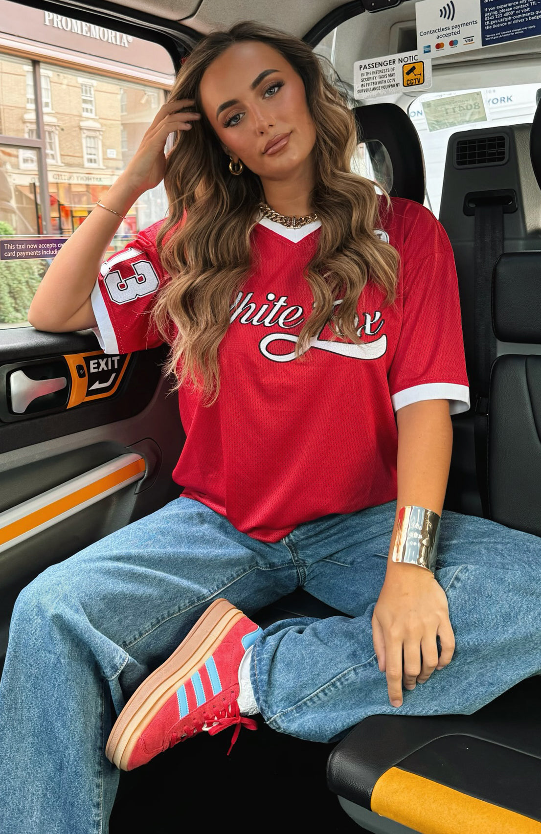 Hit A Home Run Oversized Jersey Red3XS/XXS