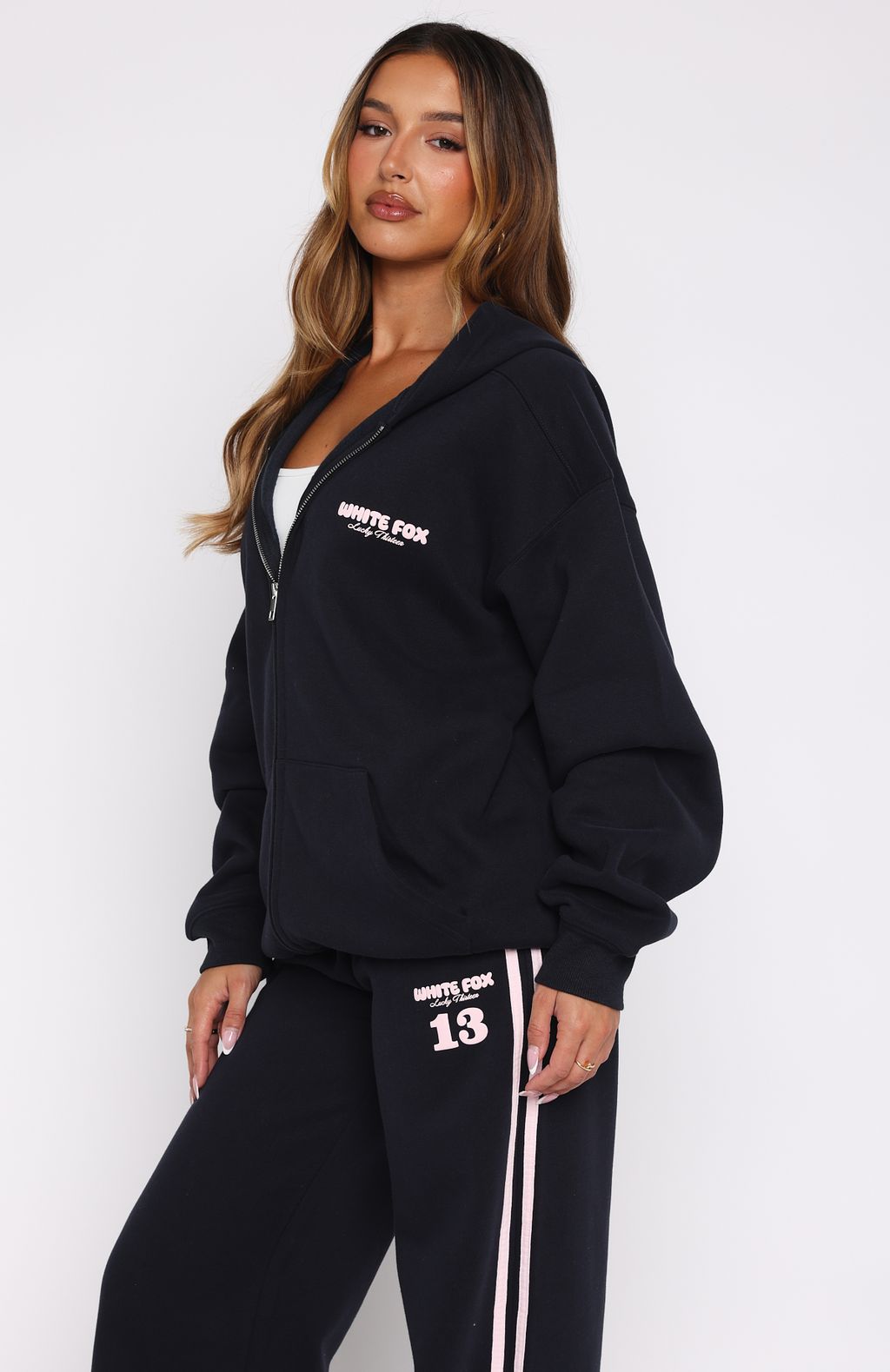 Lucky Thirteen Charise Zip Front Hoodie NavyXS/S