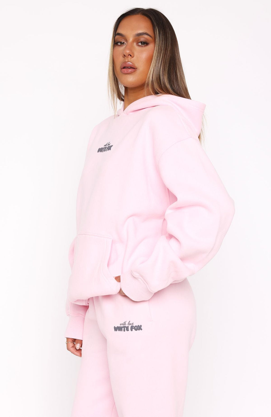 With Love In The Moment Oversized Hoodie PinkXS/S