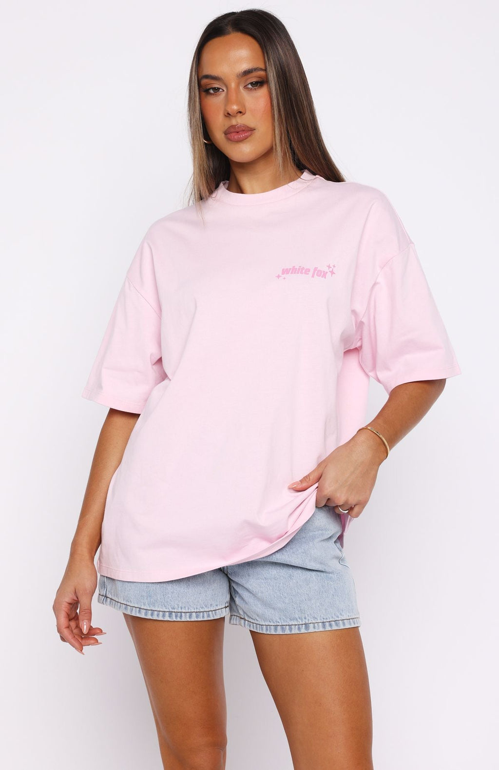 Pretty In Print Oversized Tee PinkXS/S