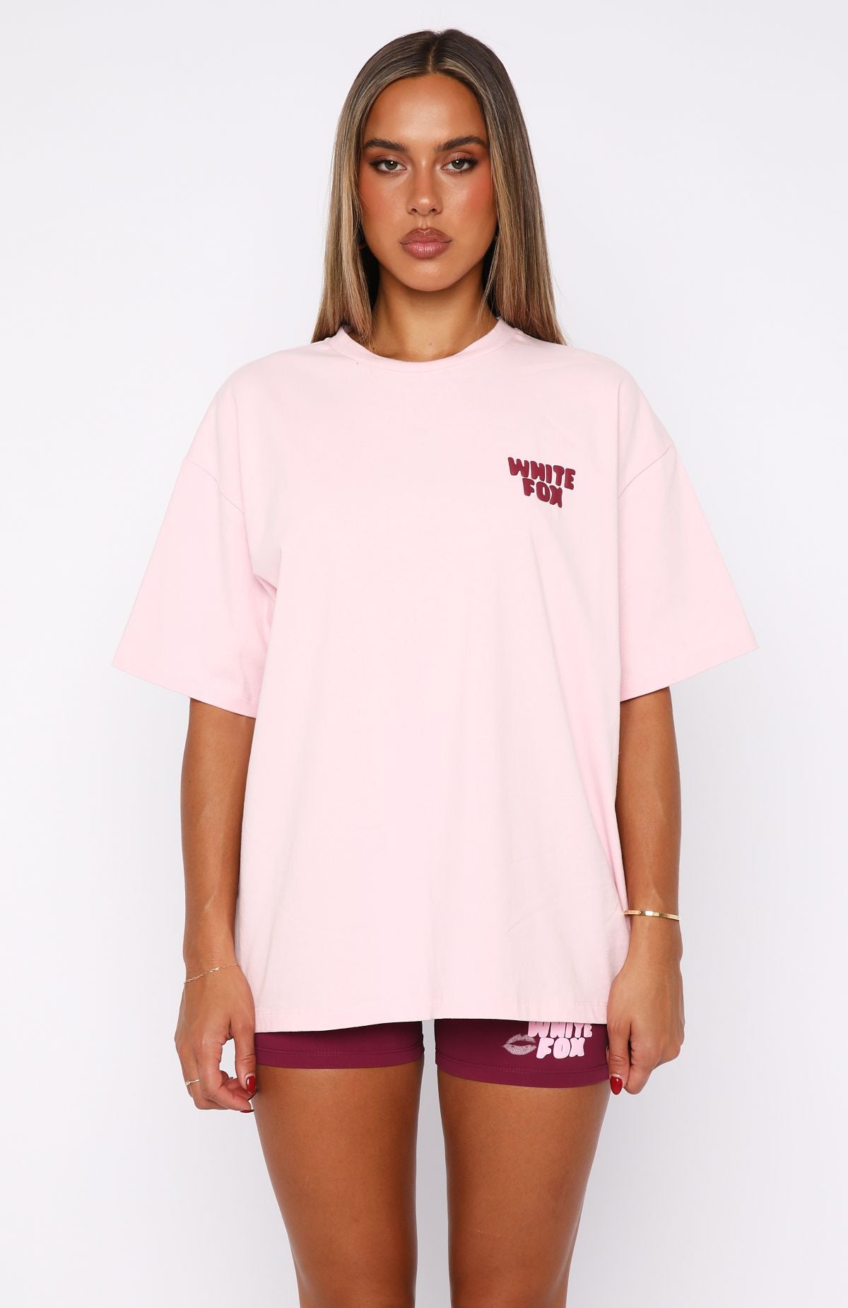 11th Street City Girl At Heart Oversized Tee Strawberry WhipXXS/XS