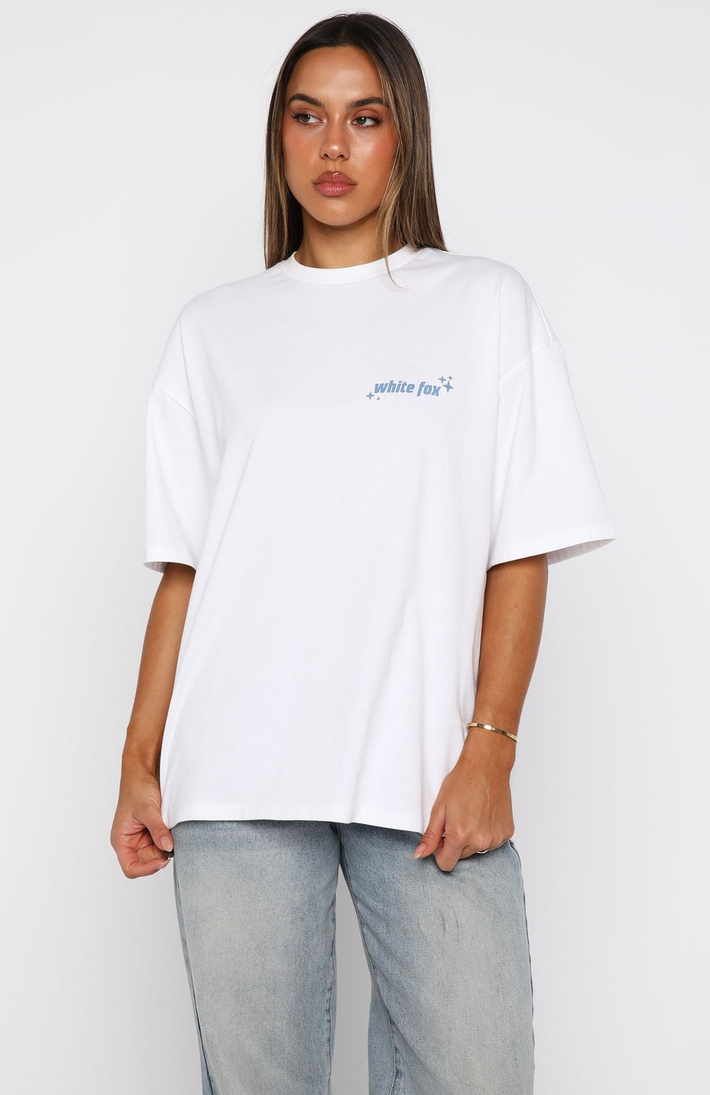 Pretty In Print Oversized Tee WhiteXXS/XS