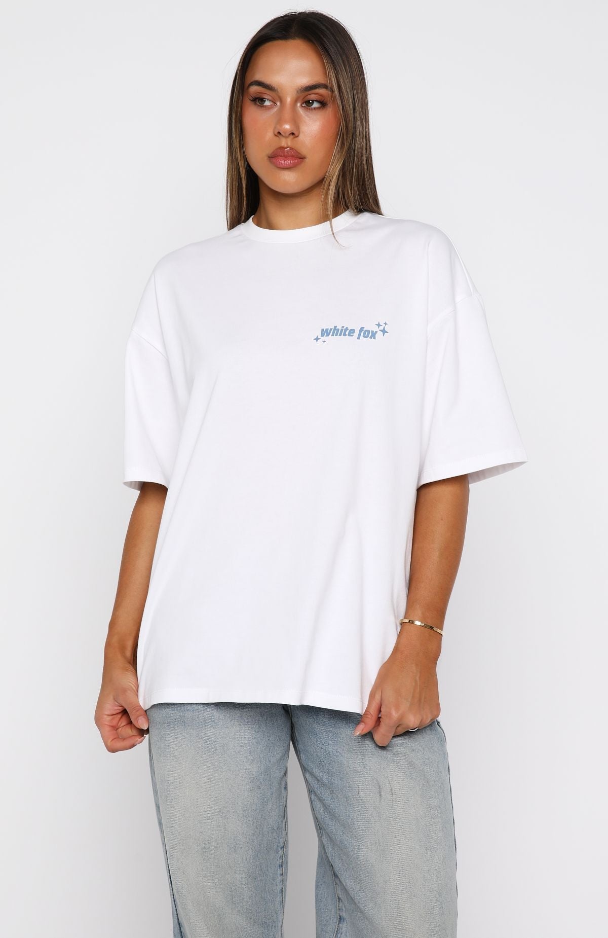 Pretty In Print Oversized Tee WhiteXXS/XS
