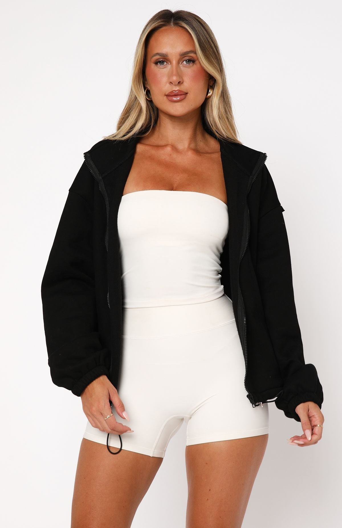 Don't Look Now Zip Front Sweater BlackL/XL