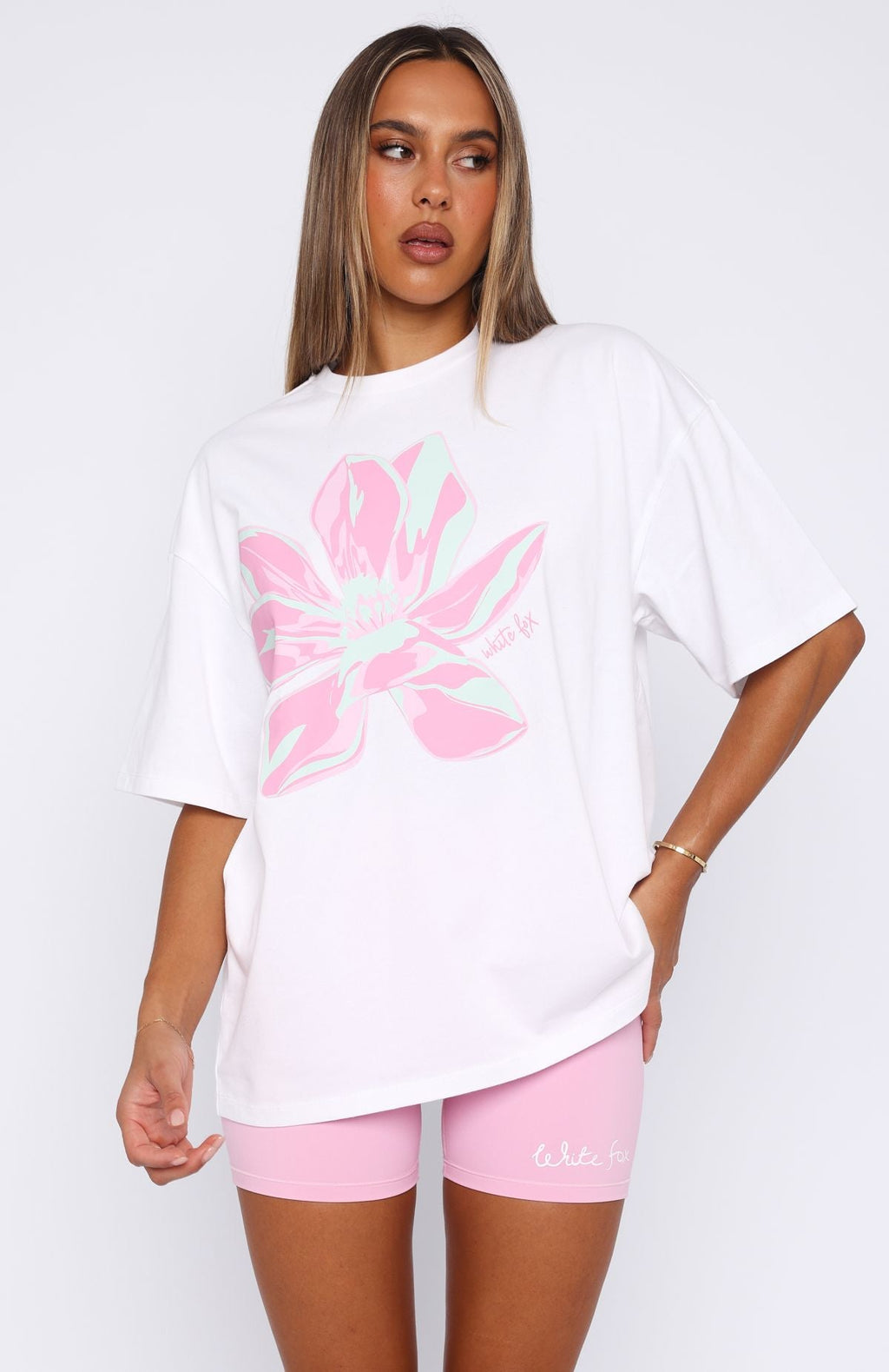 Pick You A Flower Oversized Tee WhiteXS/S