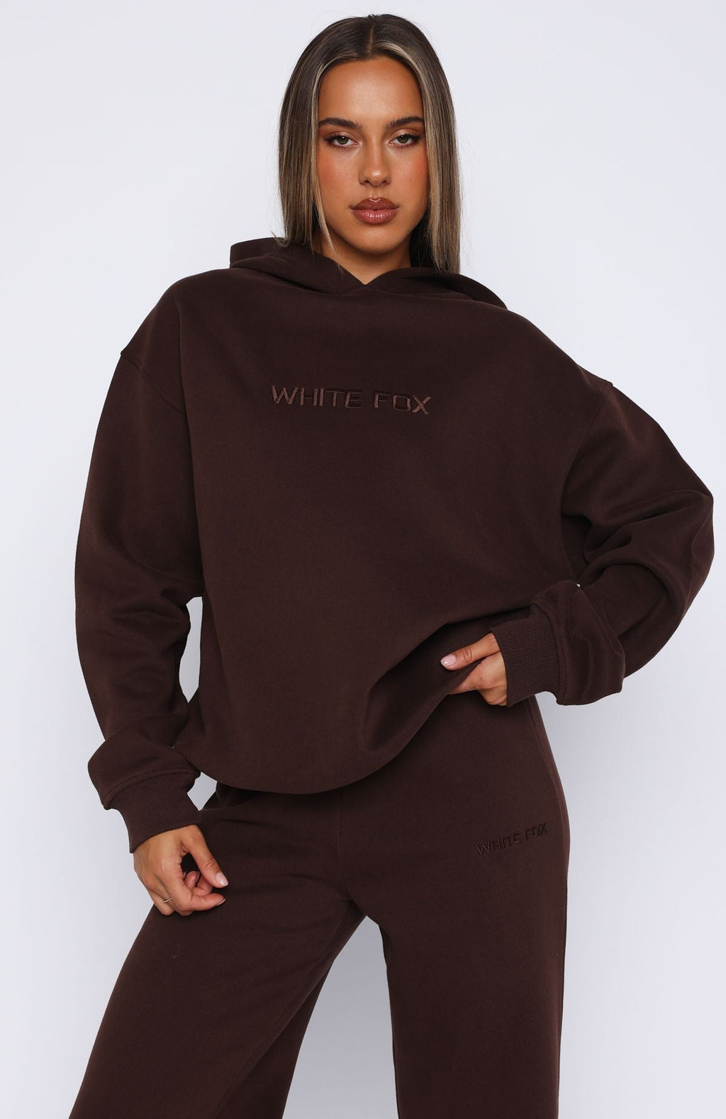 Stay Lifted Oversized Hoodie Bitter ChocolateXS/S