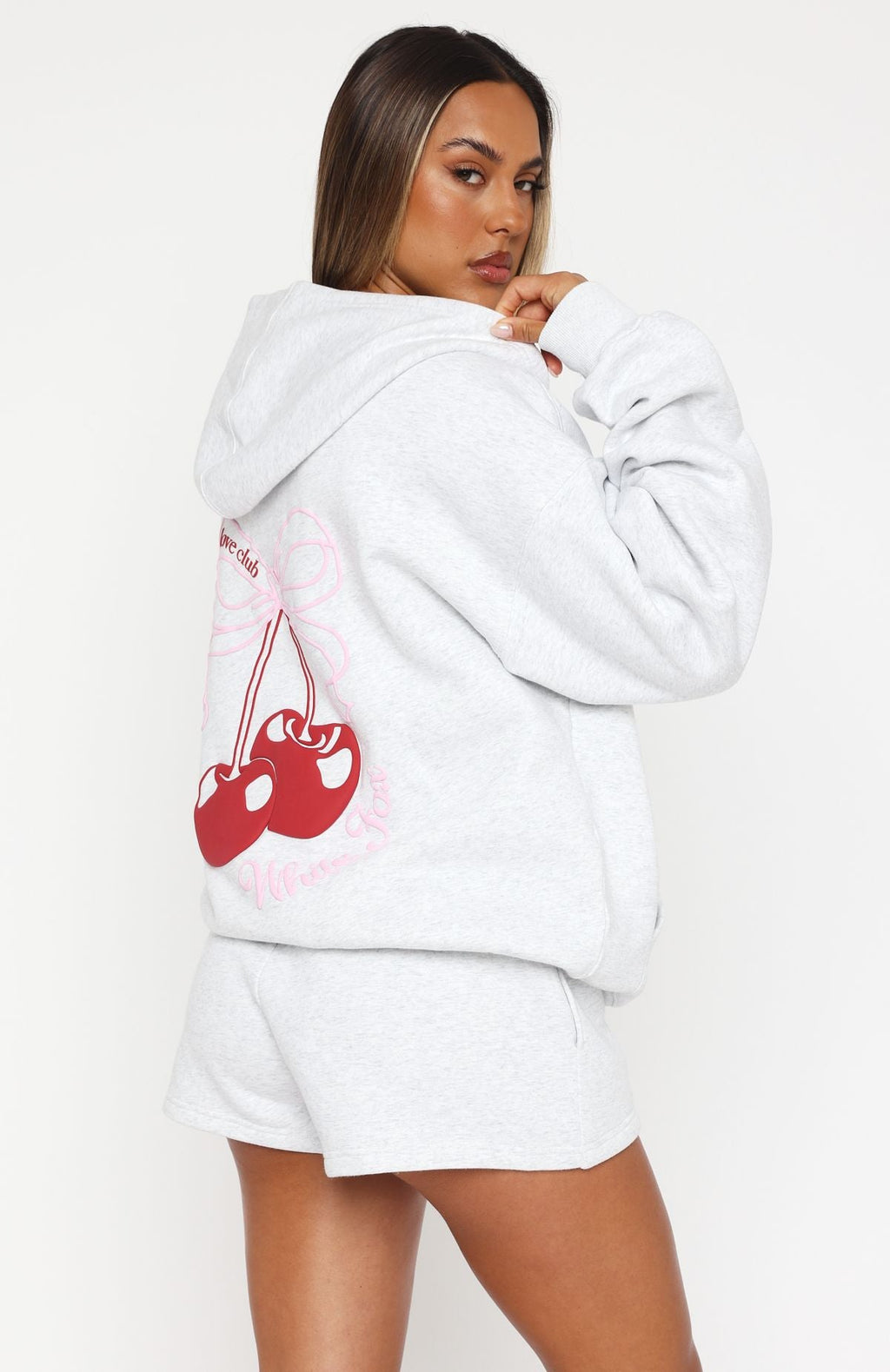 Fell So Hard Zip Front Hoodie Grey MarleS/M