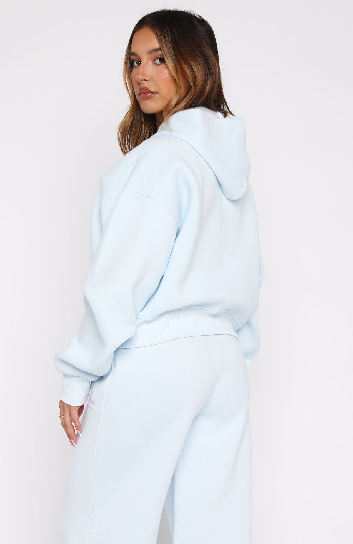 Lucky Thirteen Audrina Boxy Zip Front Hoodie BlueS/M